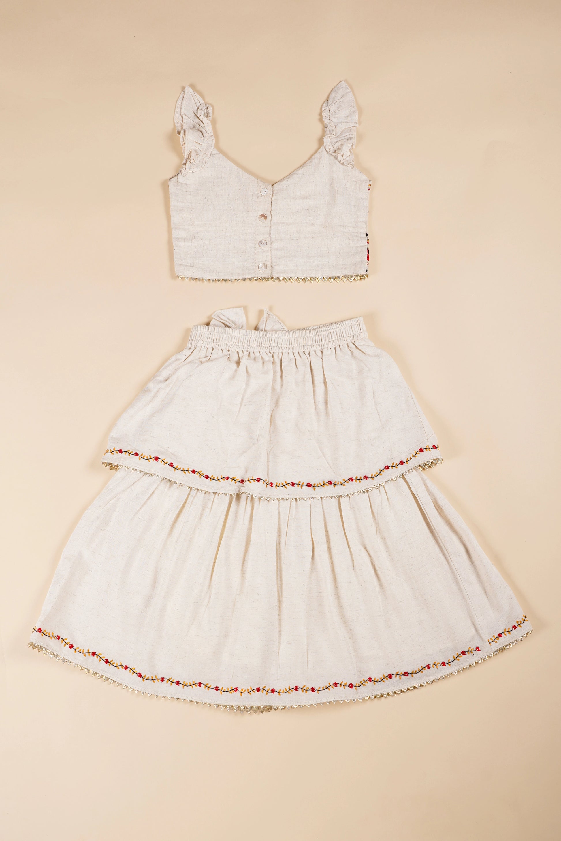 Poochkie traditional  white dress for kids
