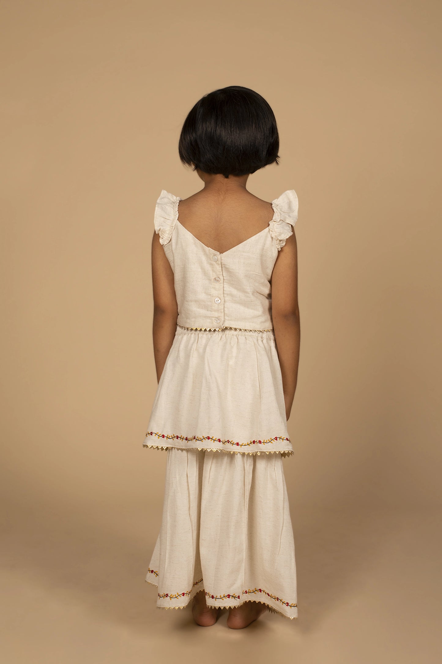 Poochkie traditional  white dress for kids