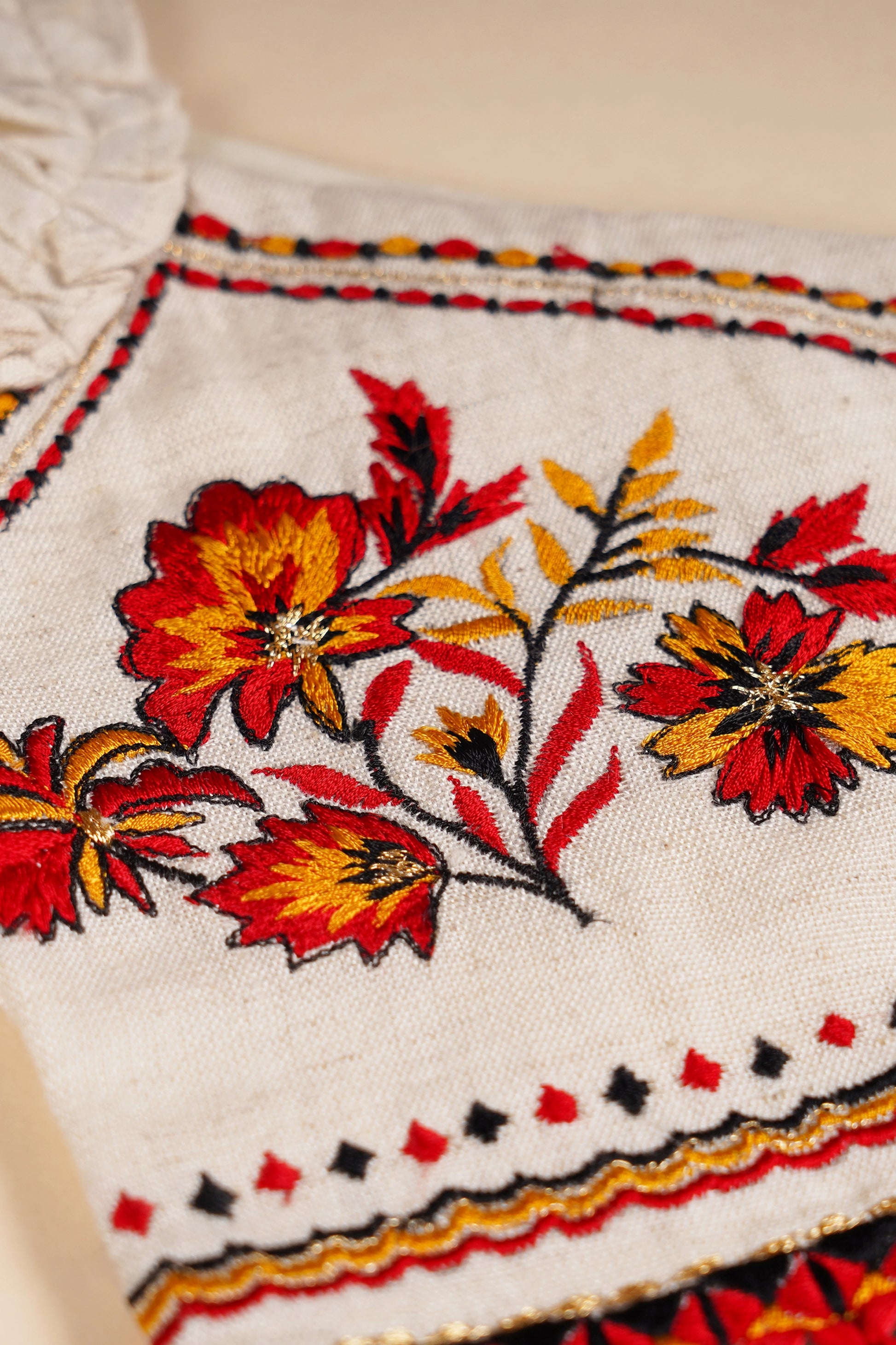 Poochkie traditional  white dress for kids