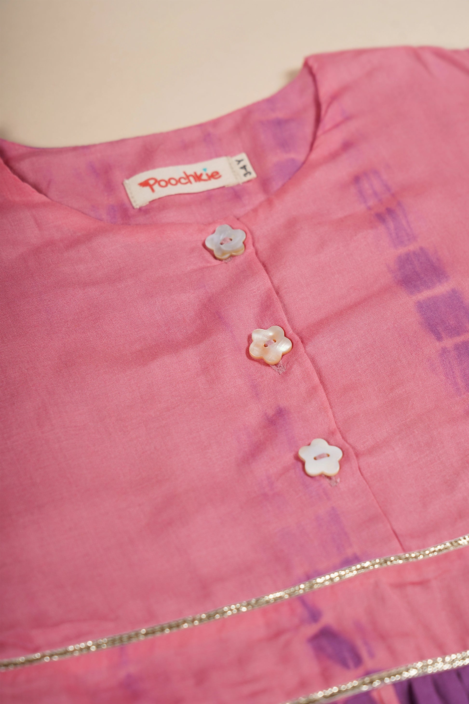 Poochkie traditional pink lehenga for kids