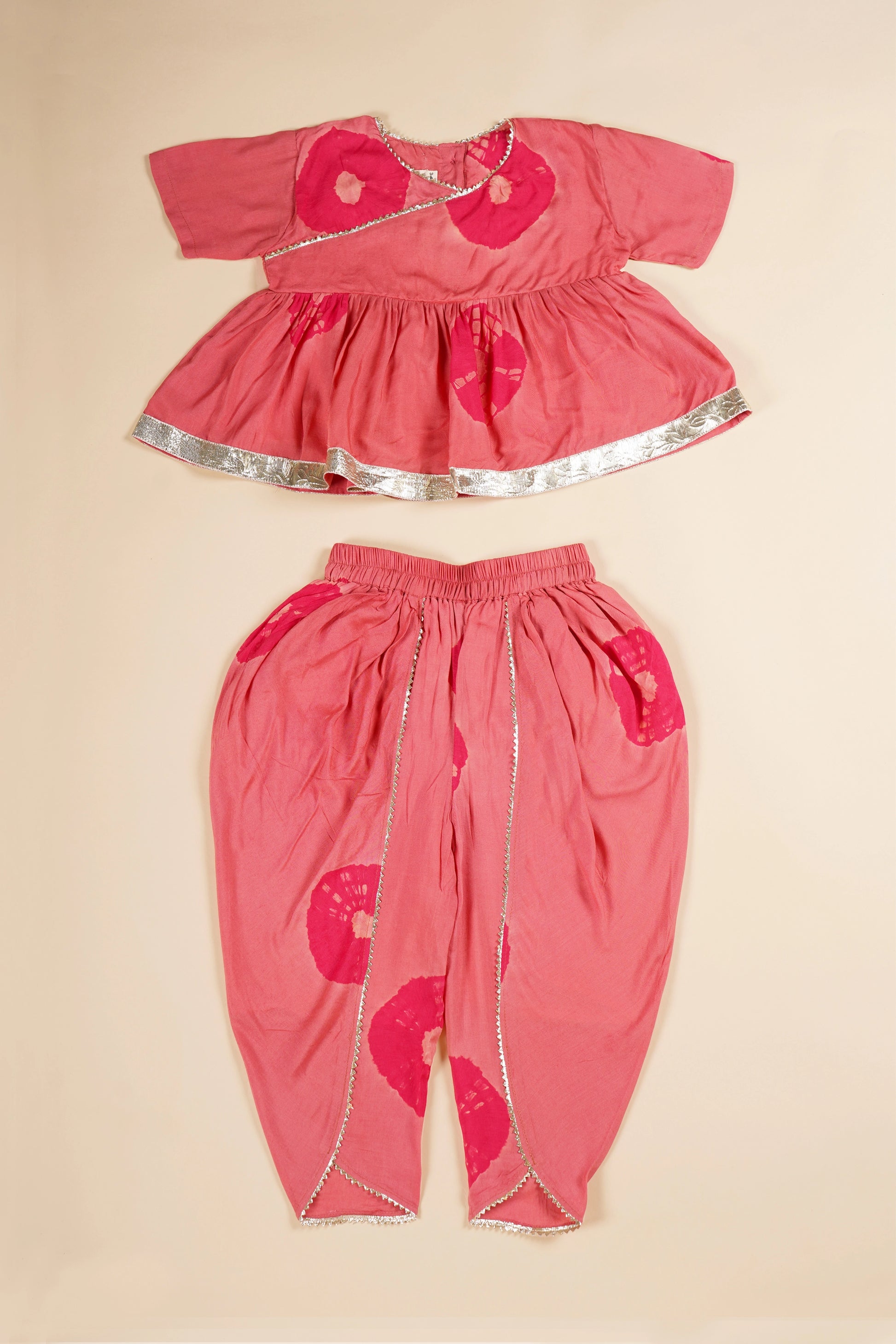 Poochkie kids pink top pant