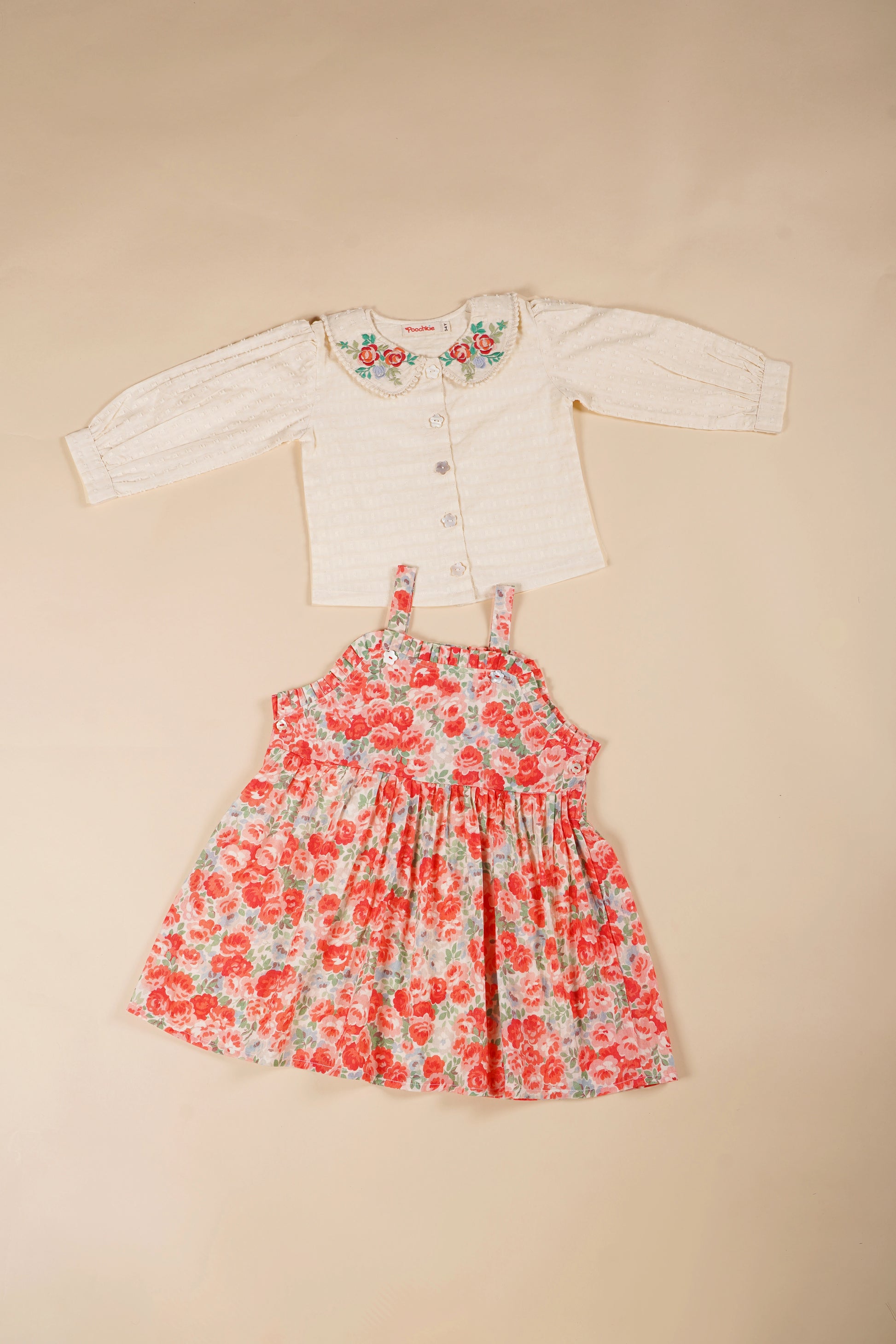 Poochkie kids red  top pant