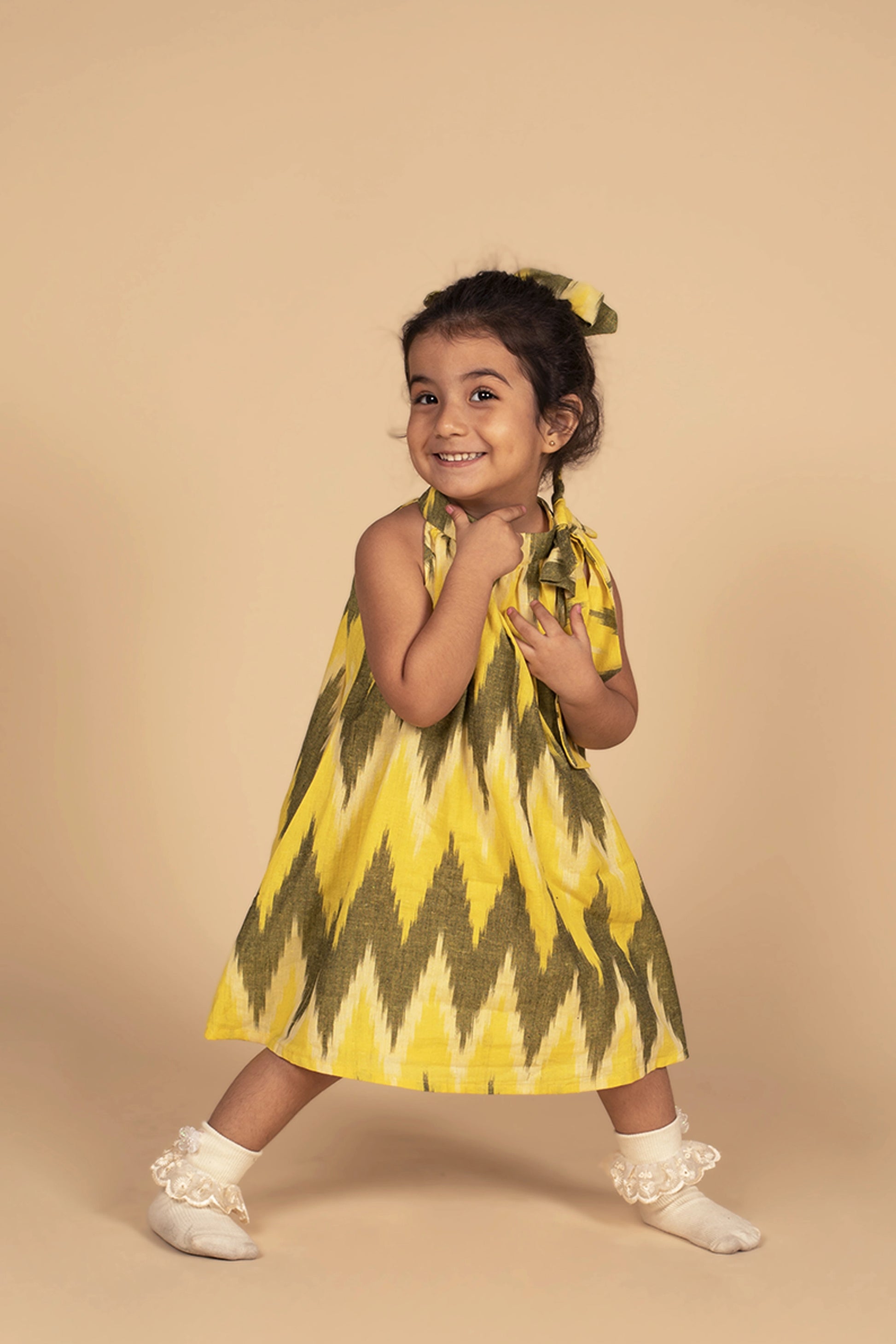 Poochkie yellow frock for kids