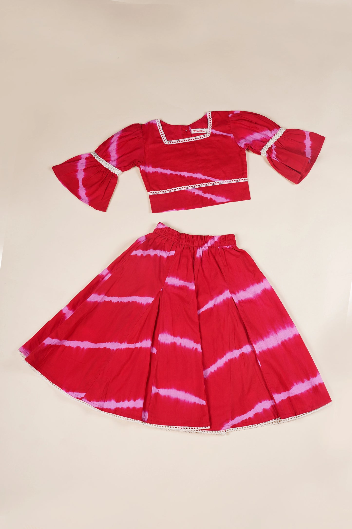 Poochkie red colour frock for kids