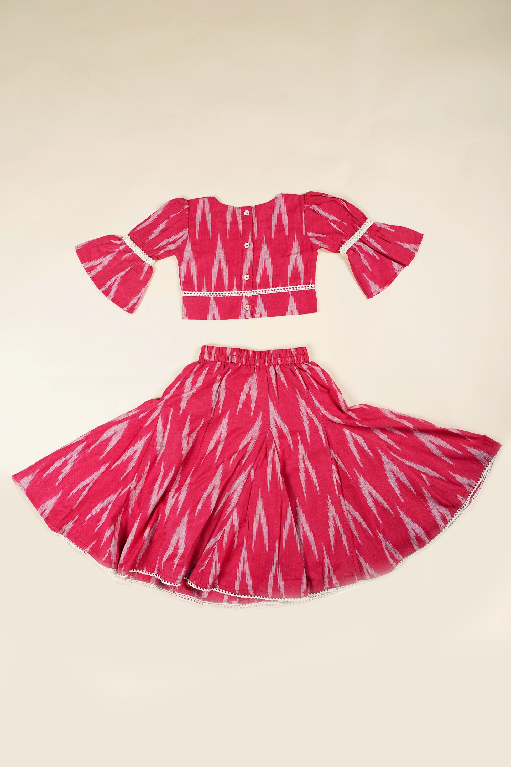 poochkie traditional red lehenga for kids