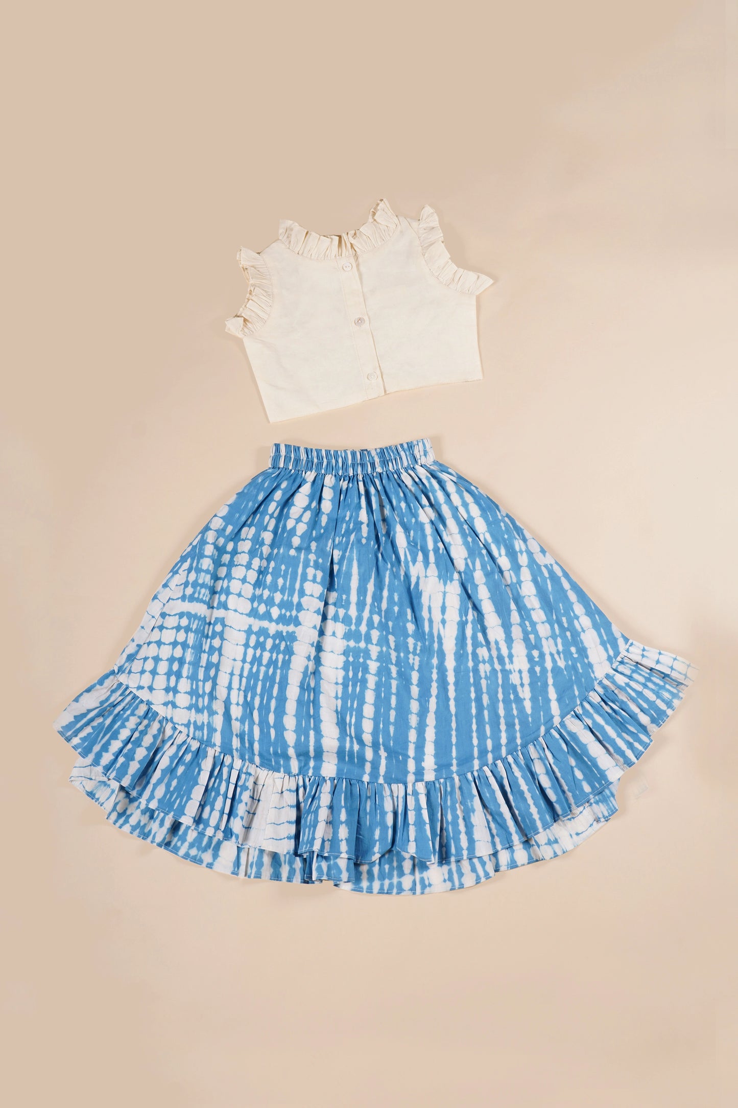 poochkie  blue lehenga set for kids