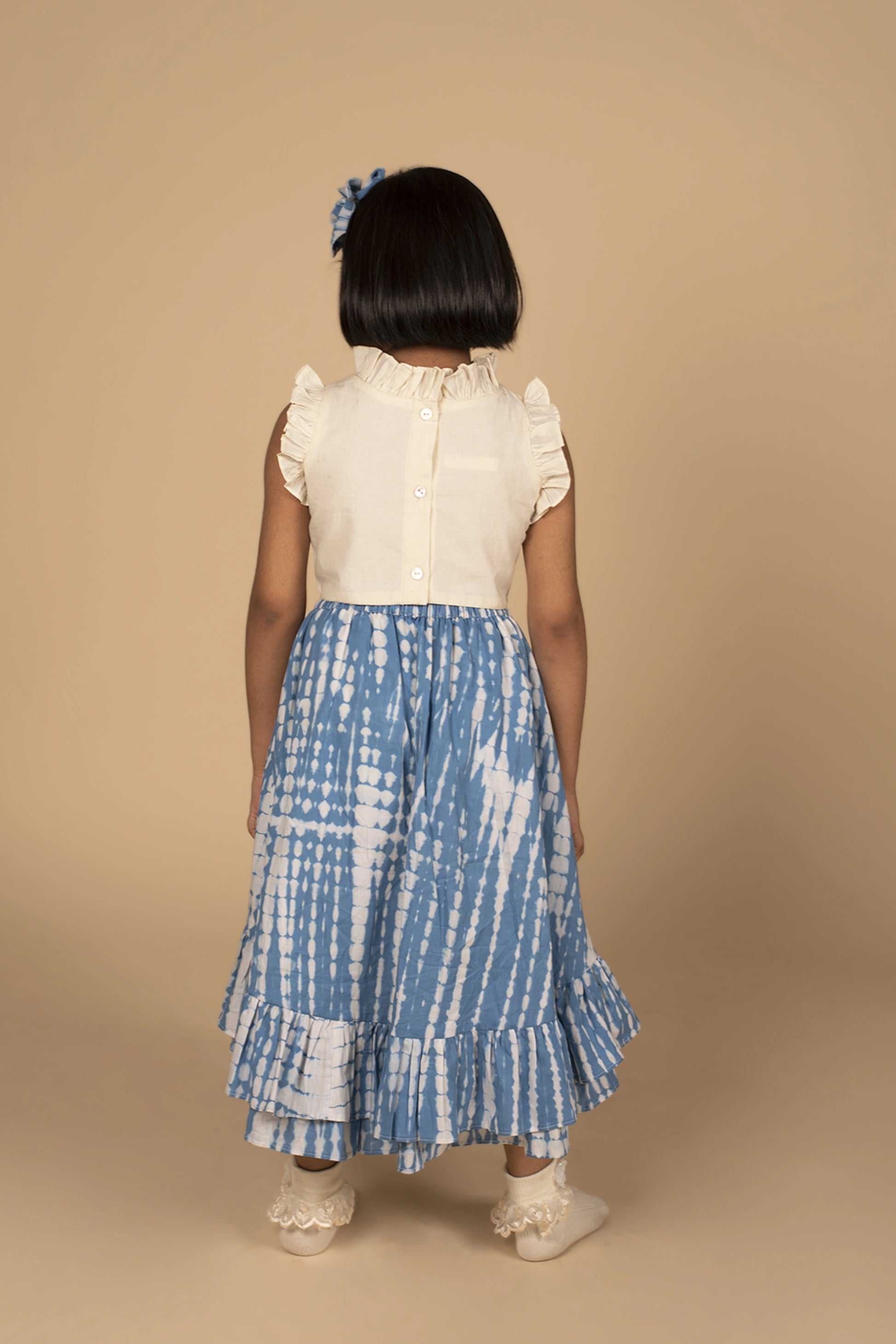 poochkie  blue lehenga set for kids