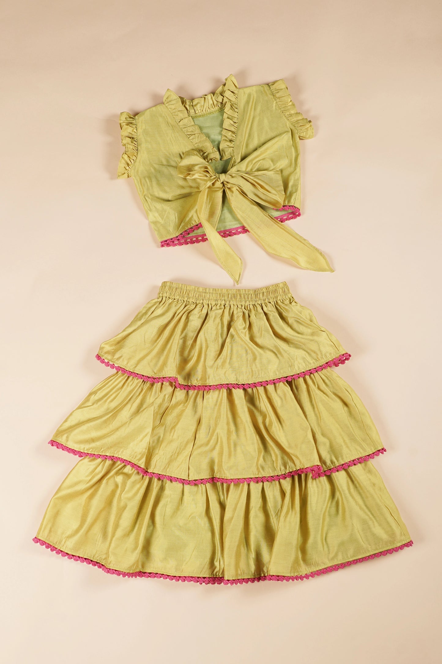 traditional pista lehenga sets for kids
