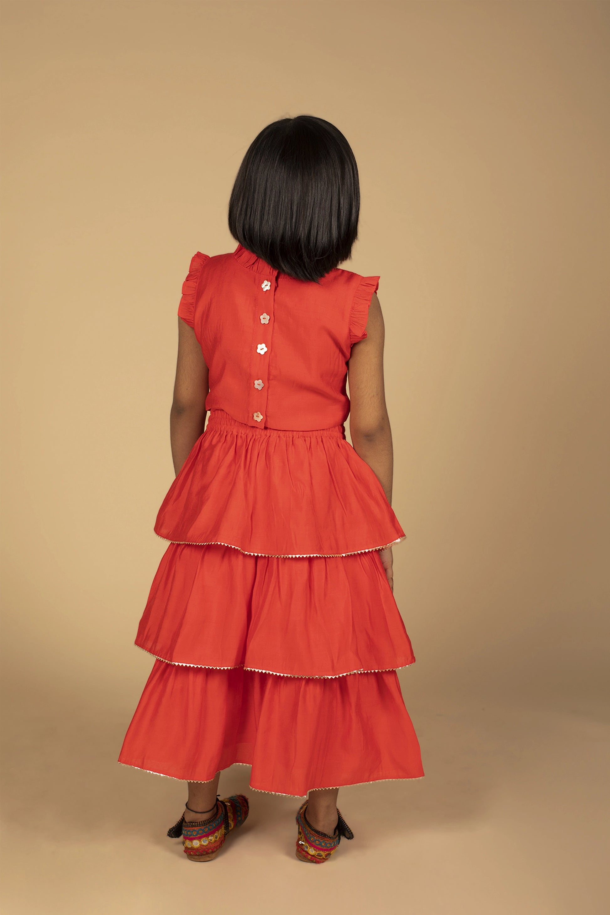 Poochkie red lehenga for kids