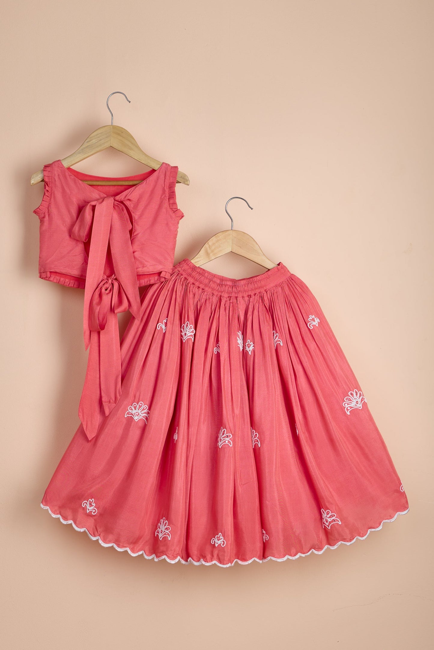 Nelumbo Dori Embroidered Top And Fringe Tassel Enhanced Lehenga