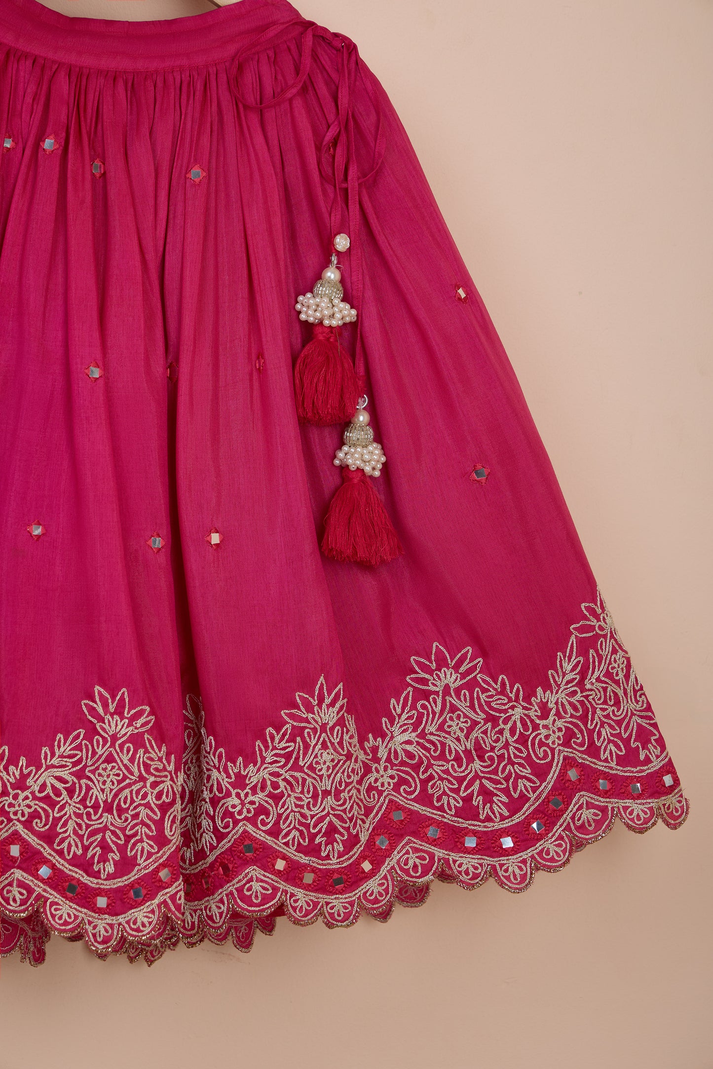 Gulika Fuchsia Embroidered Lehenga Set For Girls