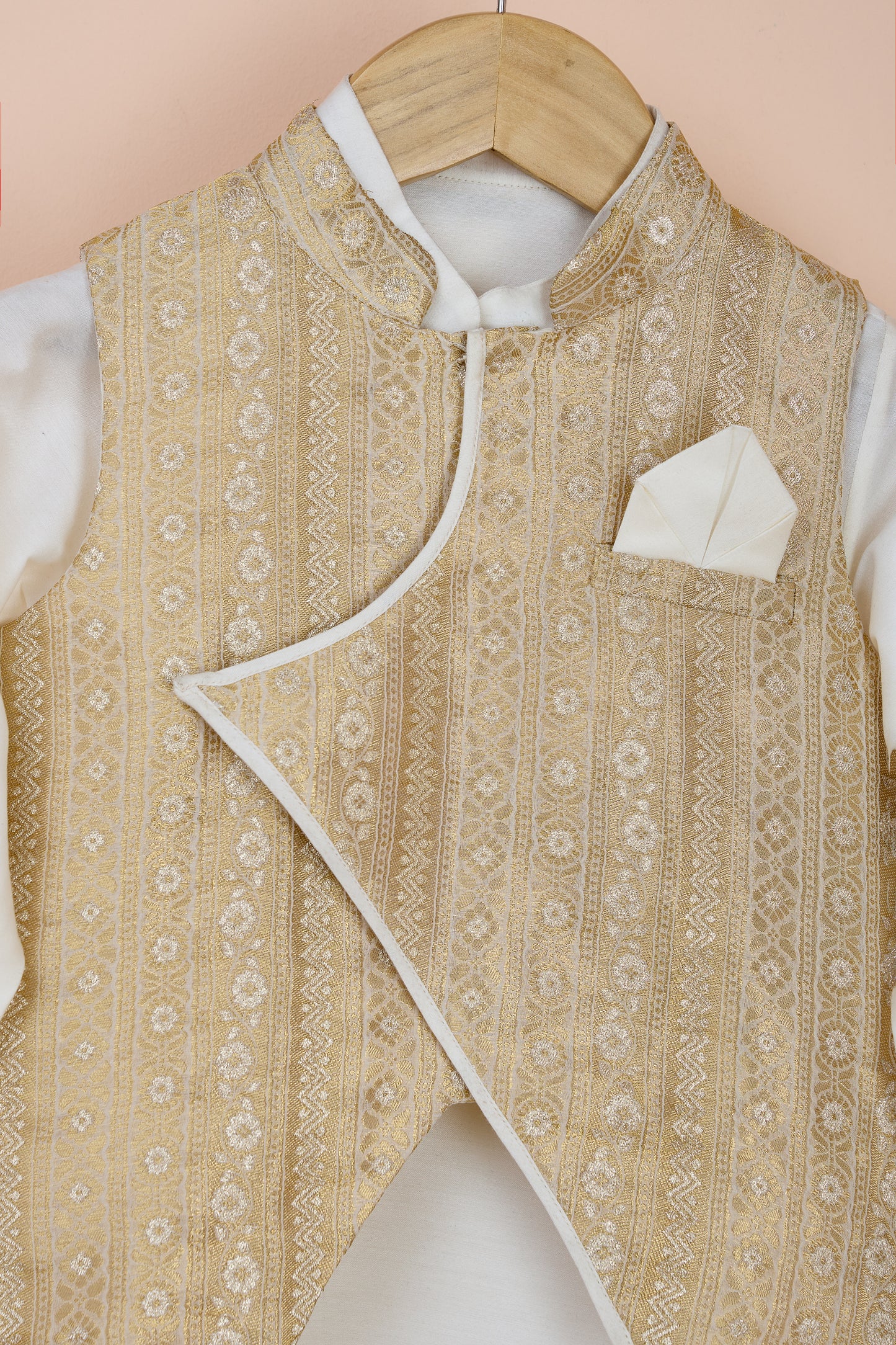 Offwhite Jacket Dhoti Set