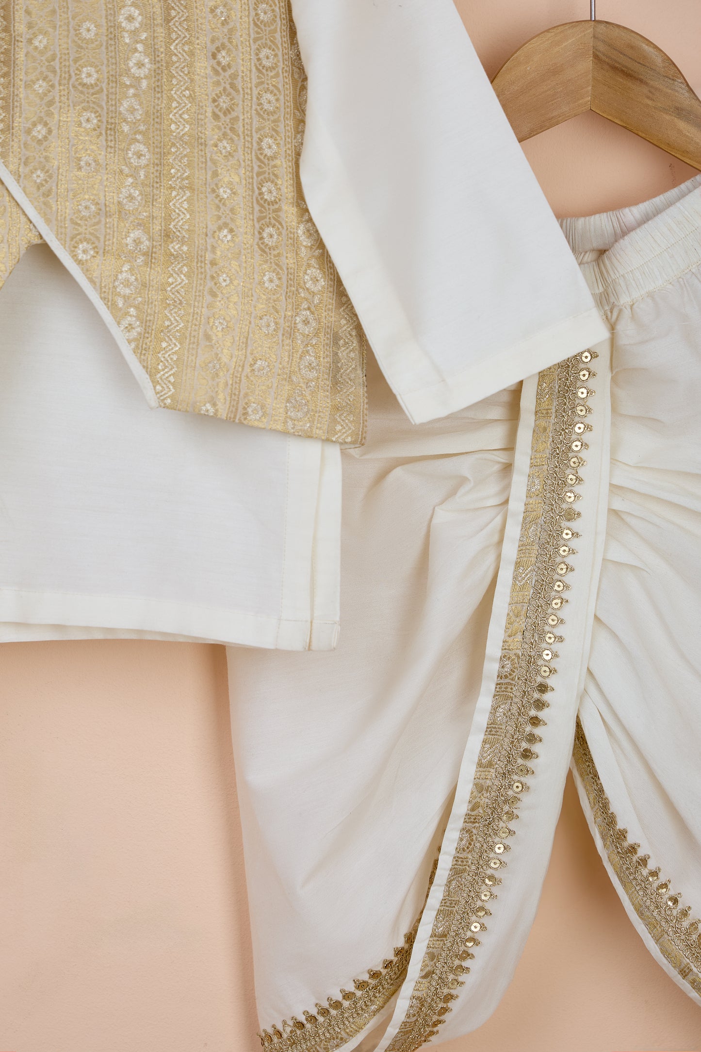 Offwhite Jacket Dhoti Set