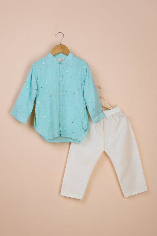 Firoza Embroidered Stylish Cut Kurta with pant