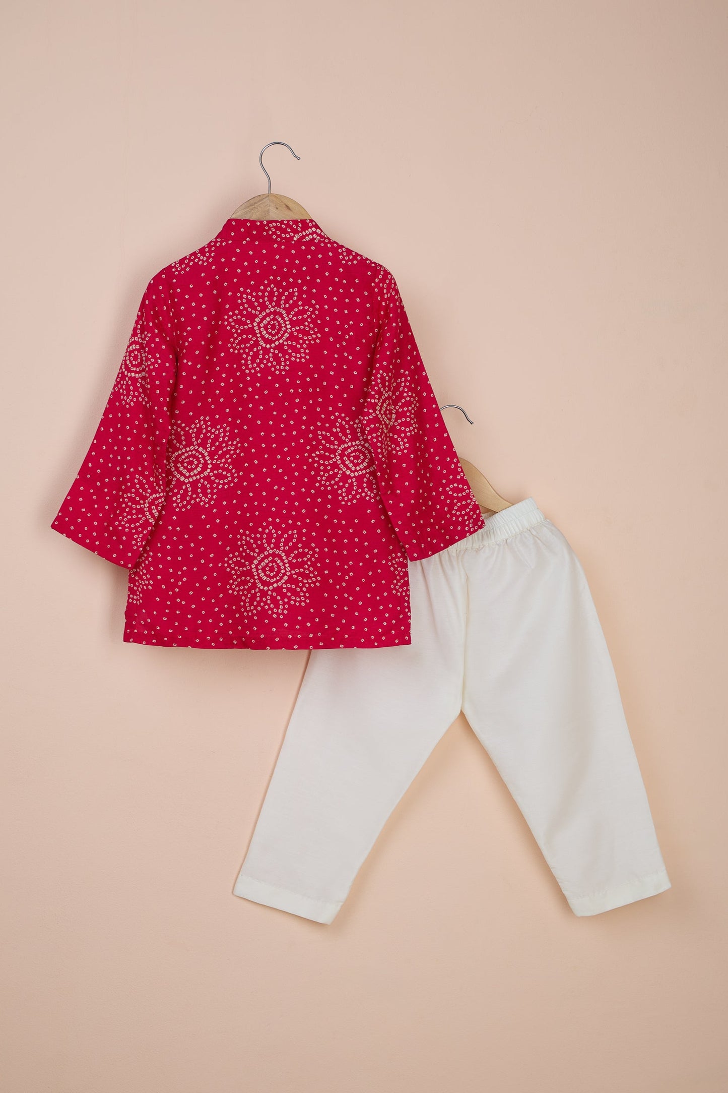 Gulkand Bandhani Printed Pink Kurta And Pyjama