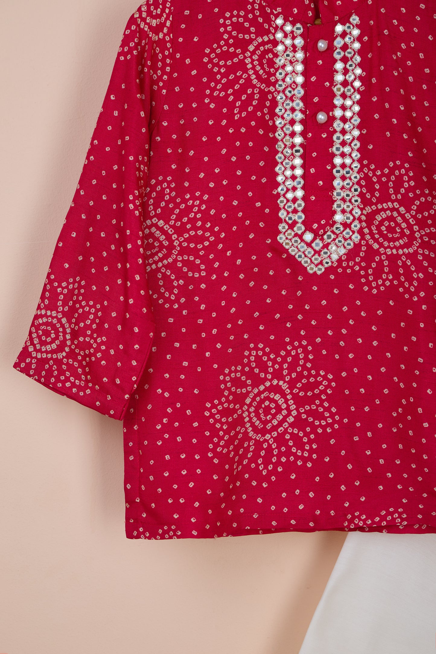 Gulkand Bandhani Printed Pink Kurta And Pyjama
