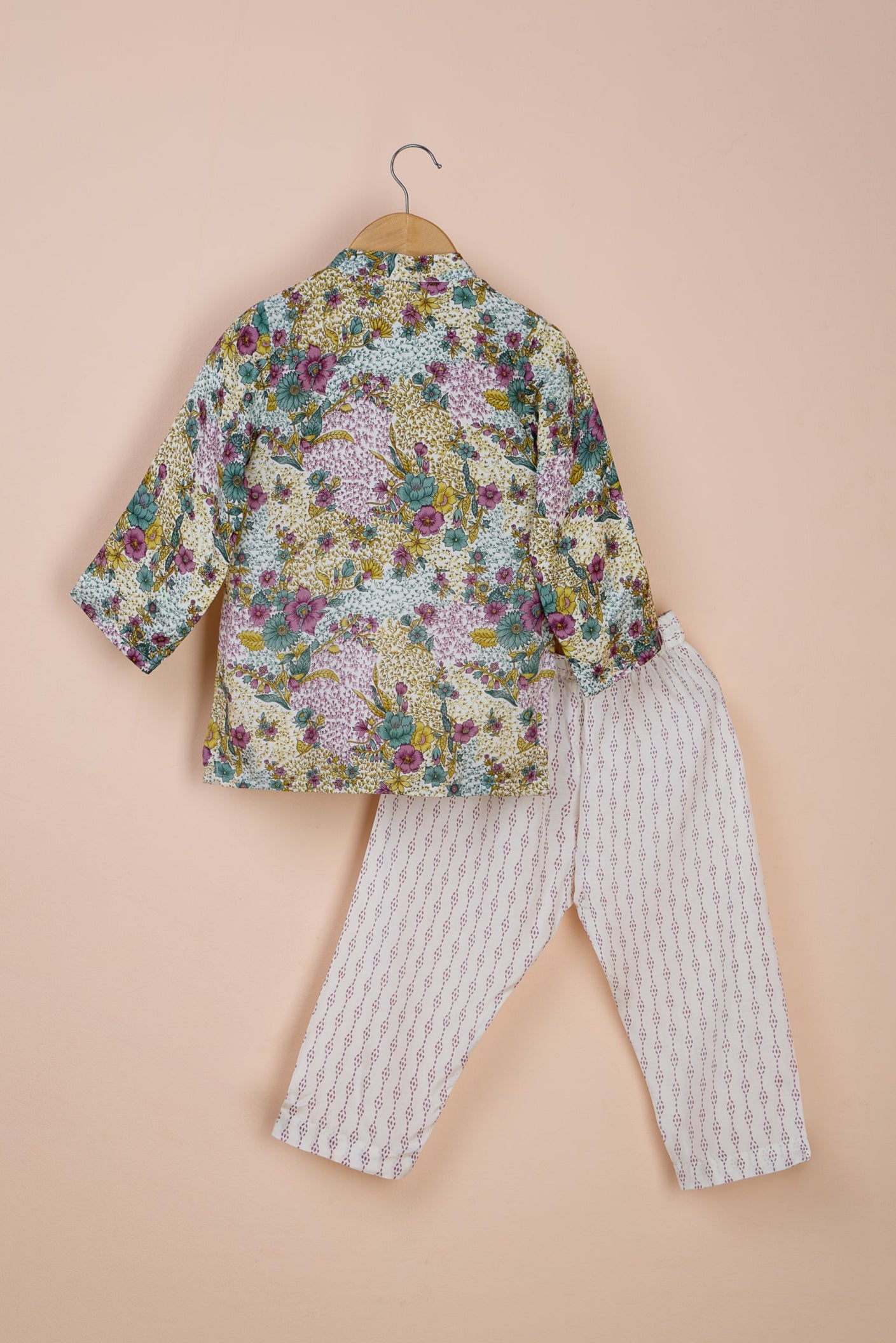 Ambar Multicolour Printed Hand Embroidered Kurta And Pyjama