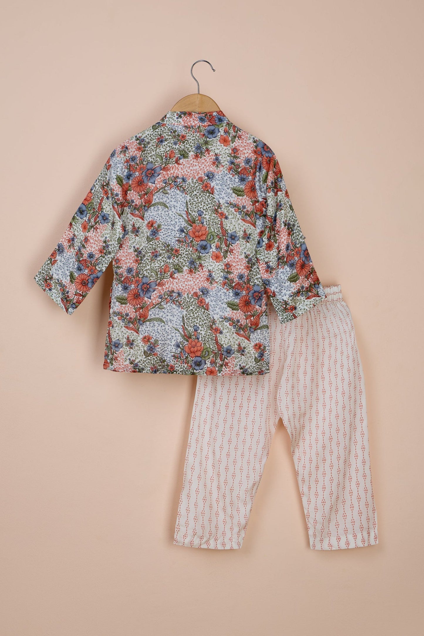 Ambar Multicolour Printed Hand Embroidered Kurta And Pyjama