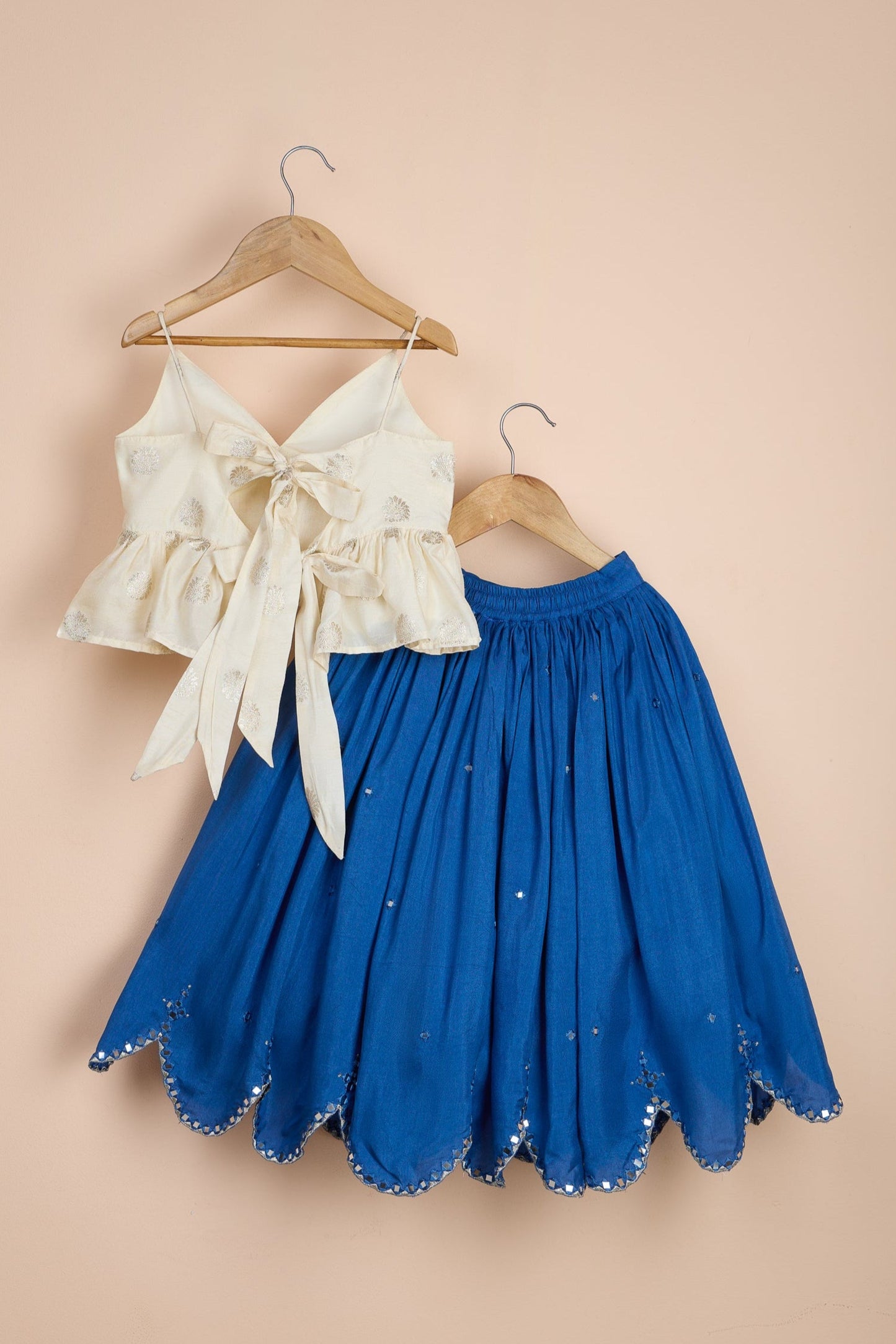 Abha Off White Blue Lehenga Set