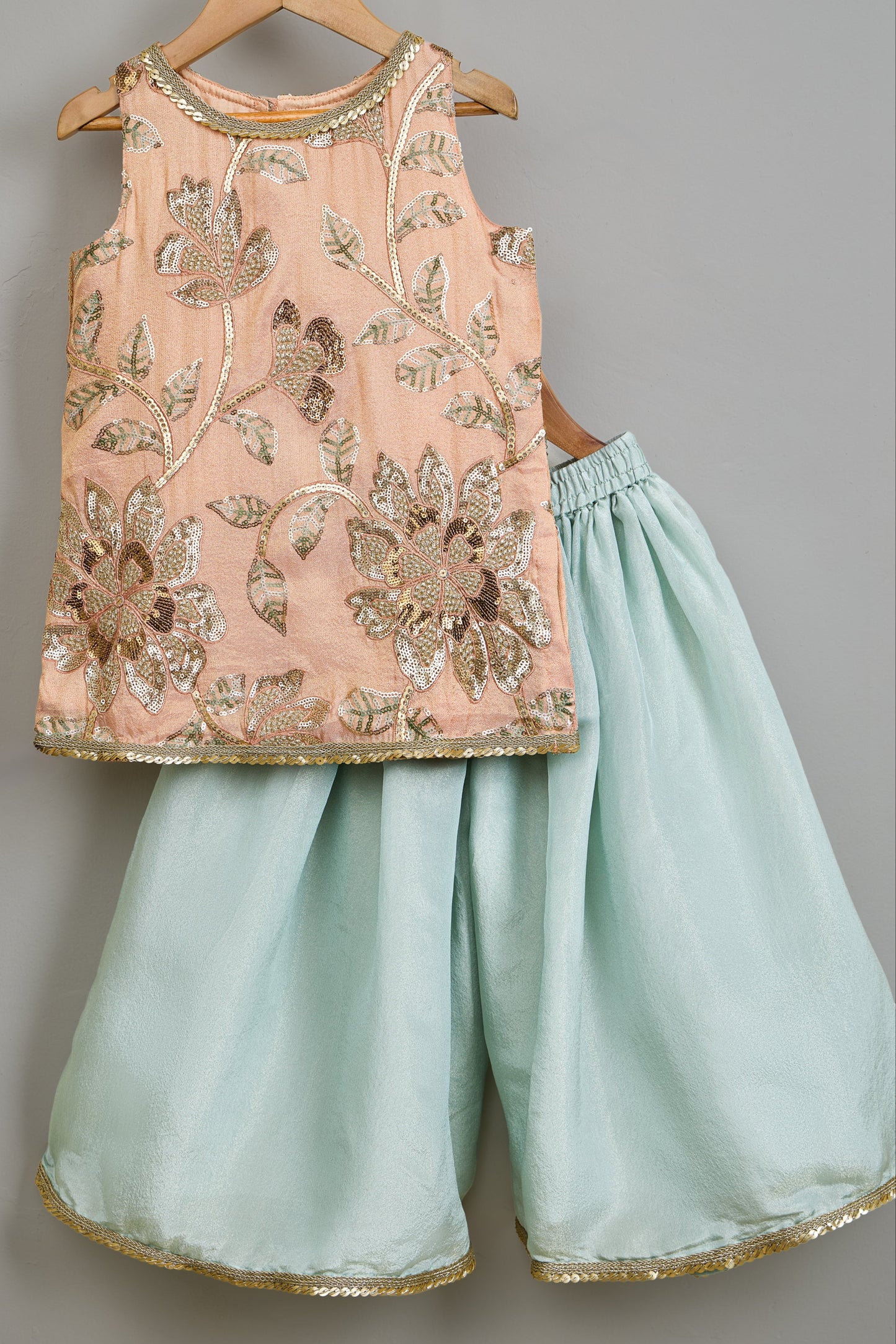 Shimmery Embroidered Kurti and Palazzo