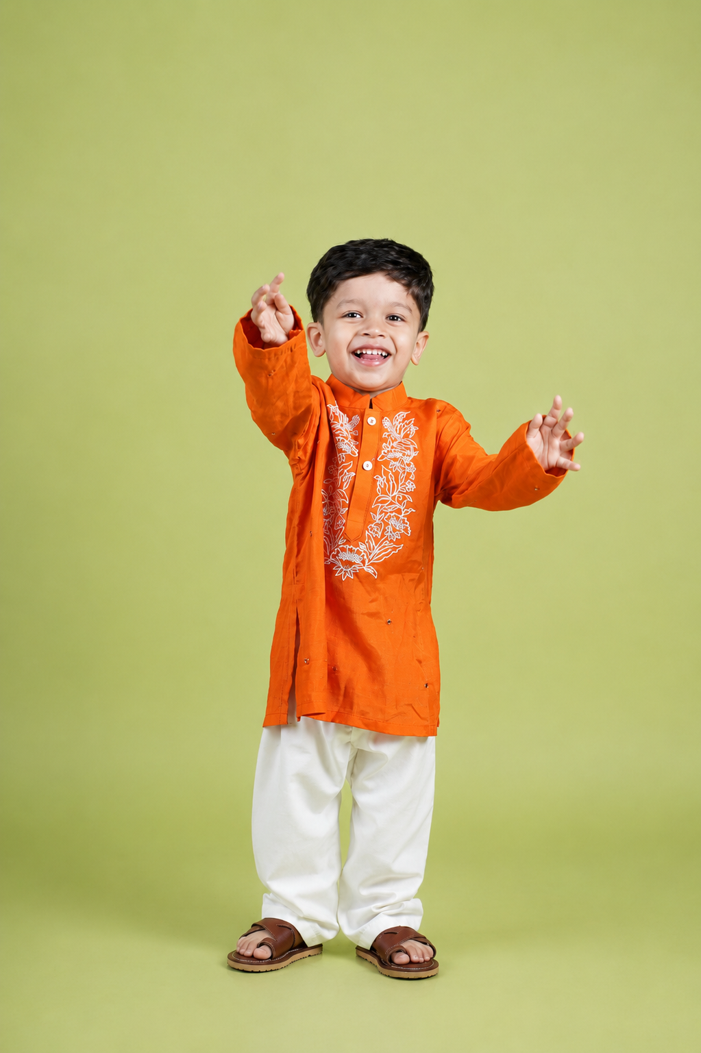 Rust Dori Work Kurta Set