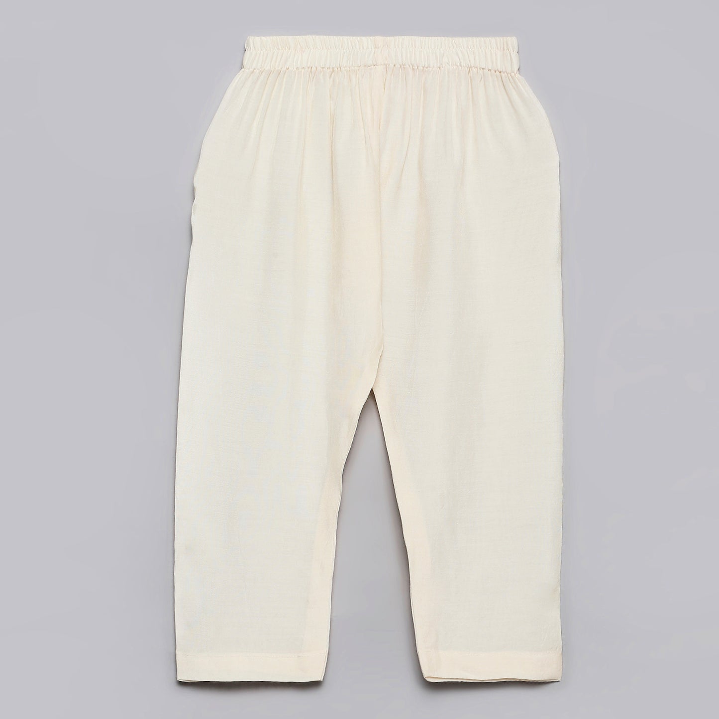 All over embroidered red kurta & pant set