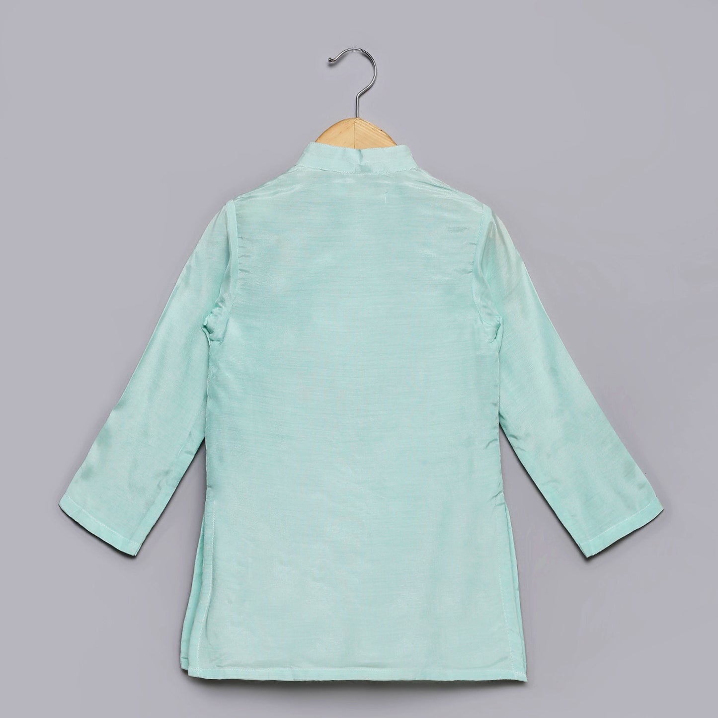 Multi-thread embroidered yoke baby blue kurta & pant set