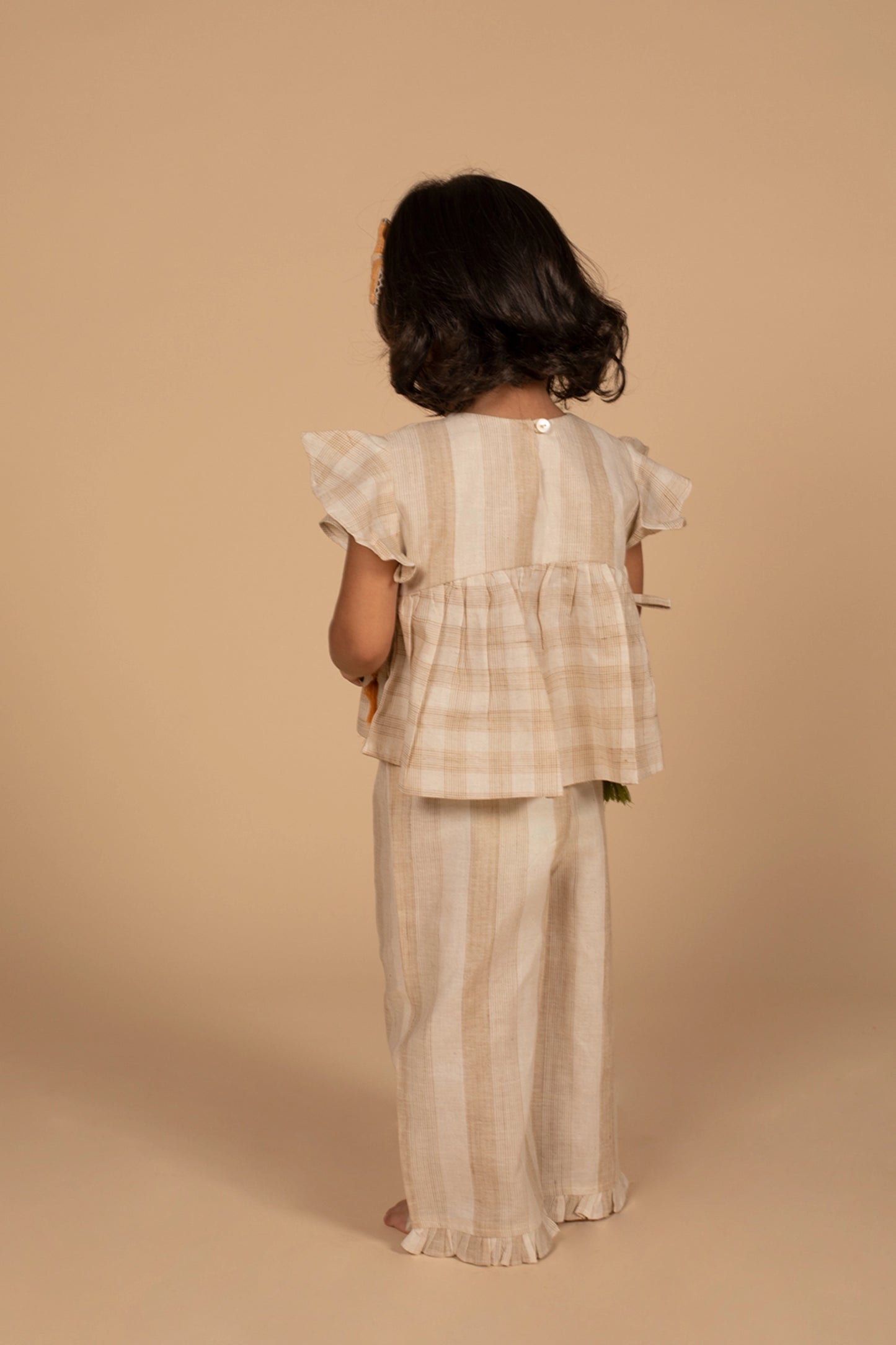 Poochkie kids offwhite floral top pant