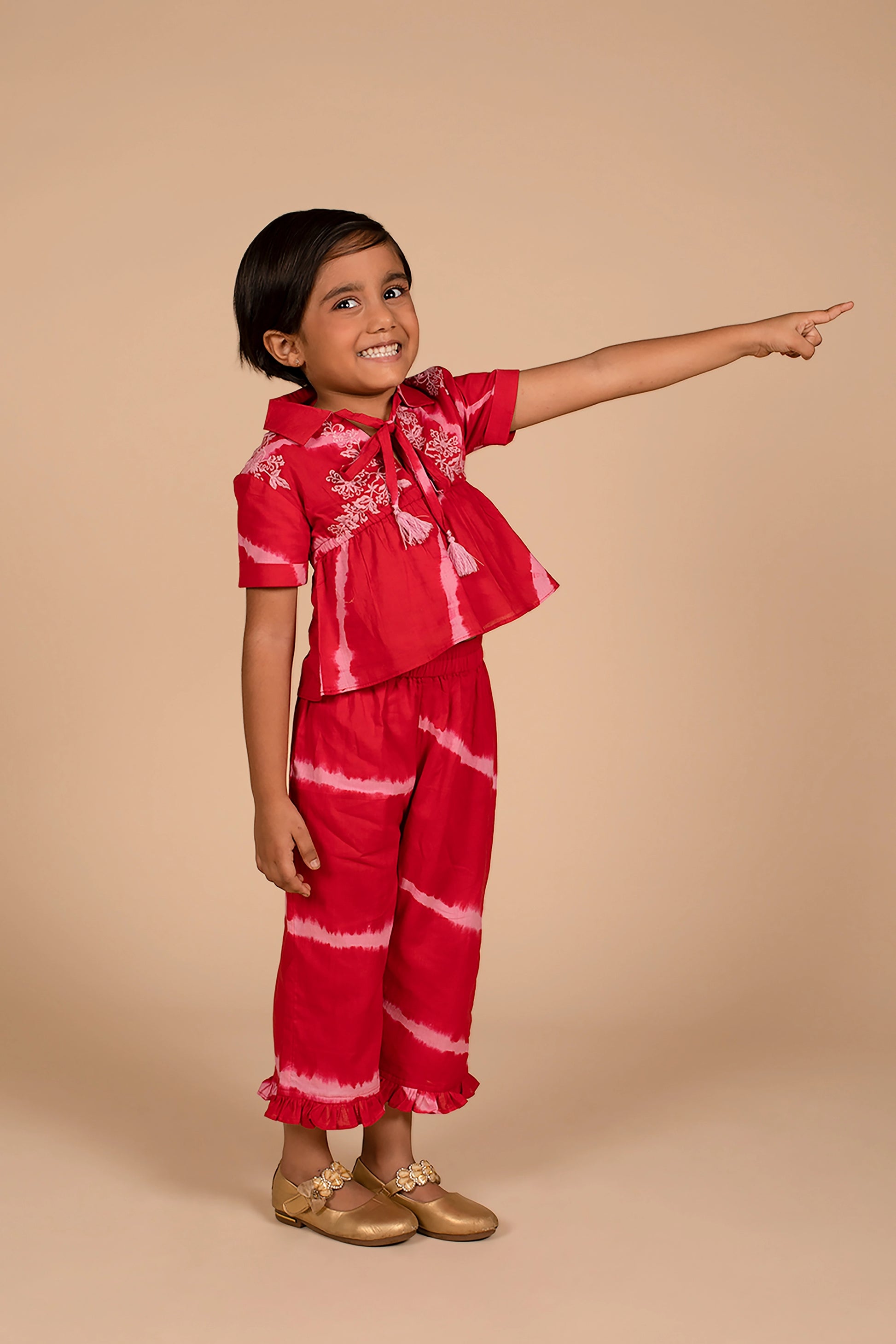 Poochkie kids red  top pant