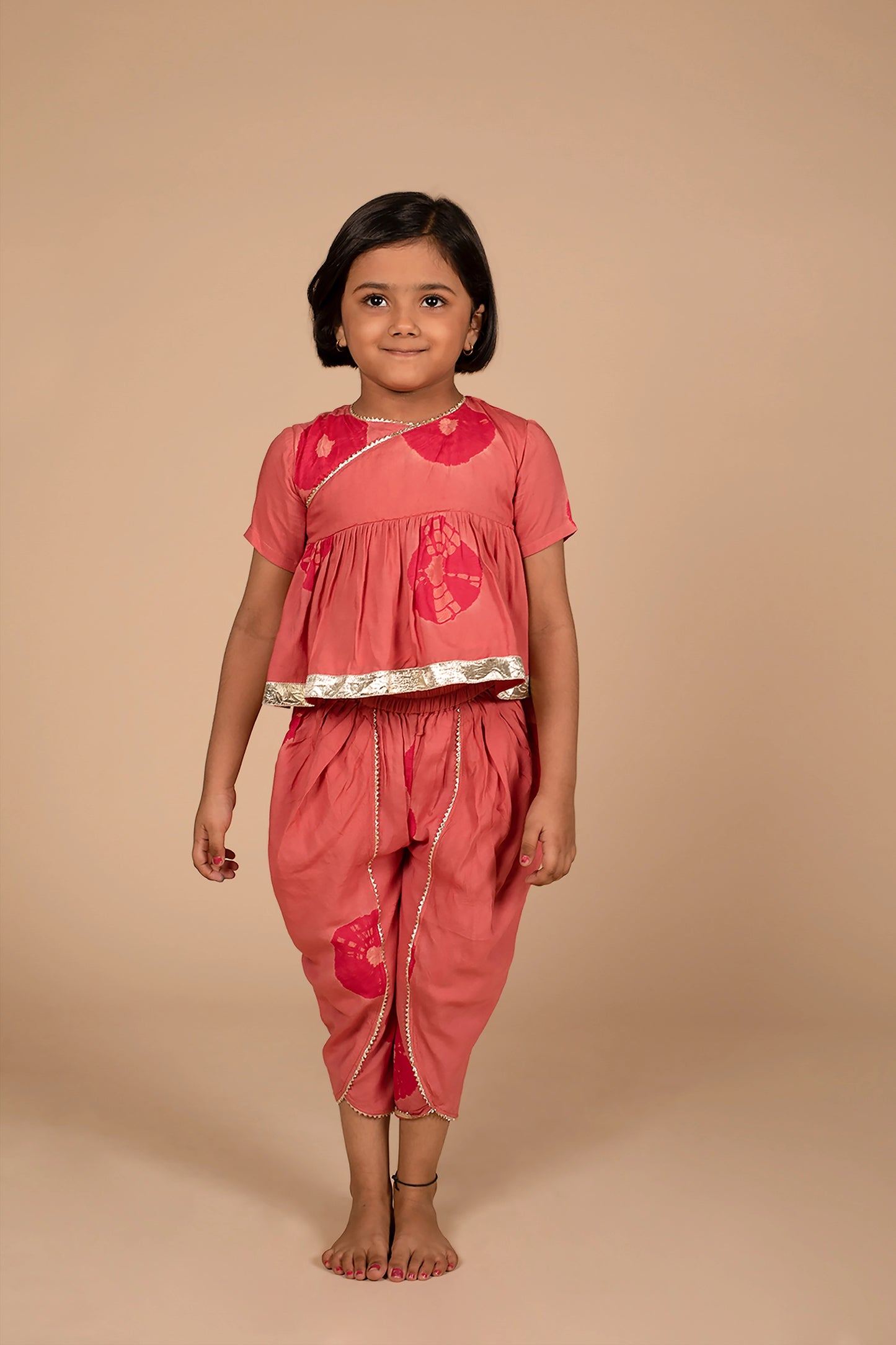 Poochkie kids pink top pant