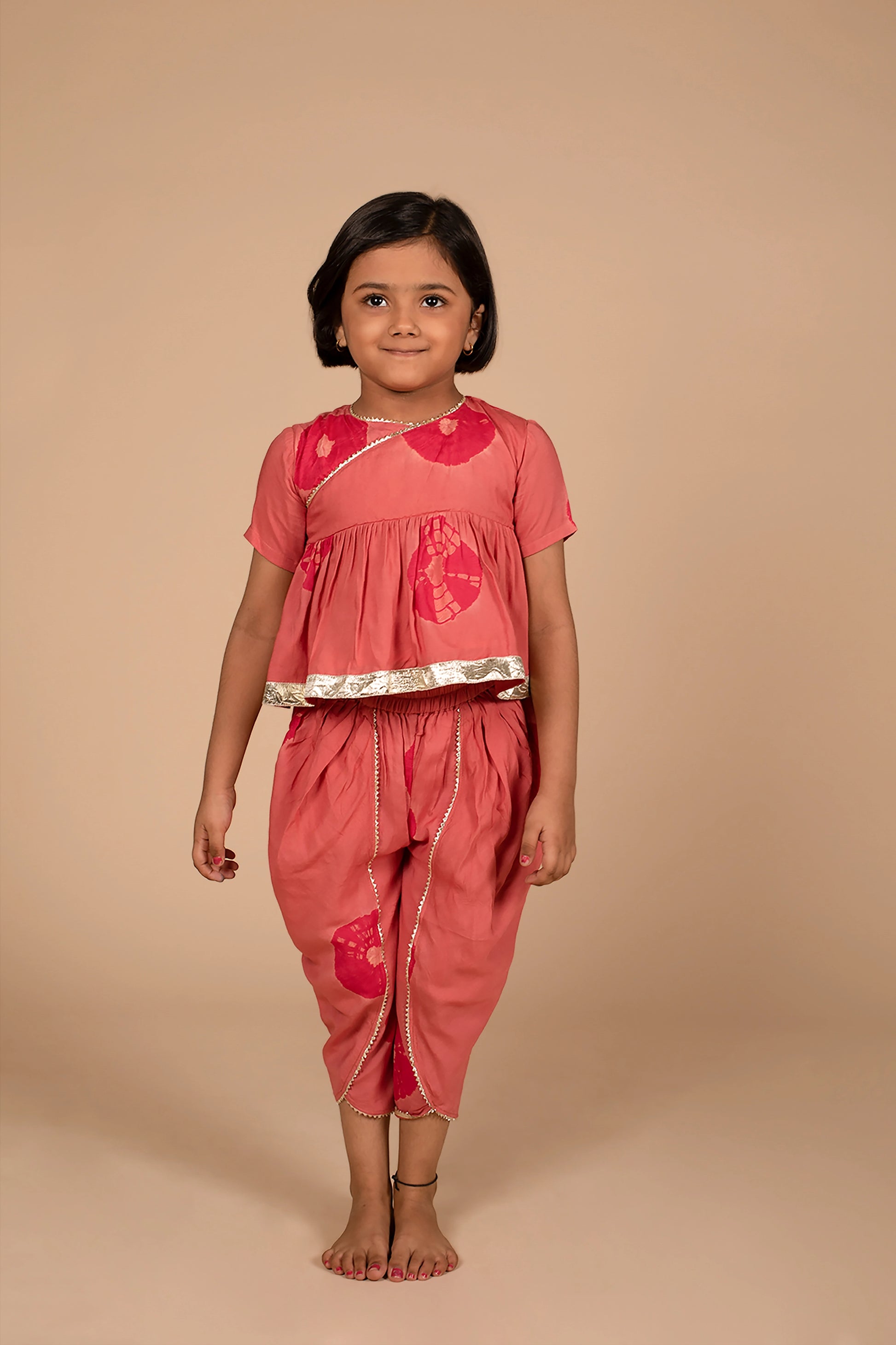 Poochkie kids pink top pant