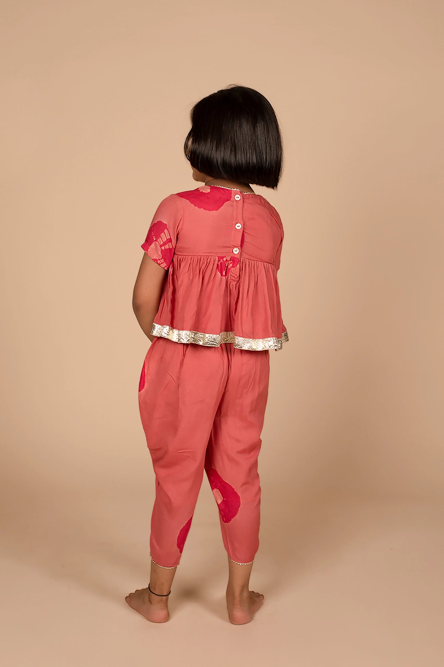 Poochkie kids pink top pant