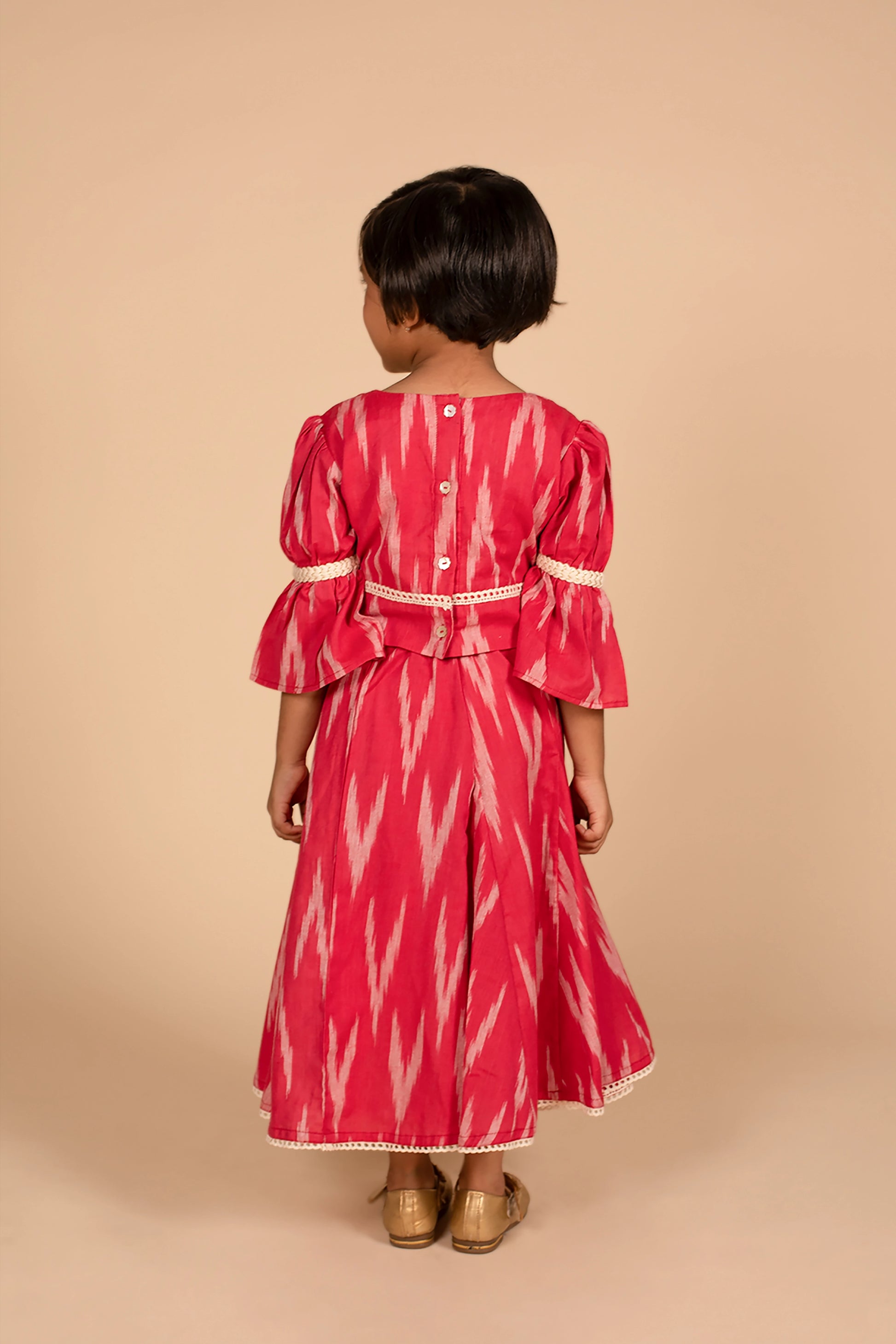 poochkie traditional red lehenga for kids