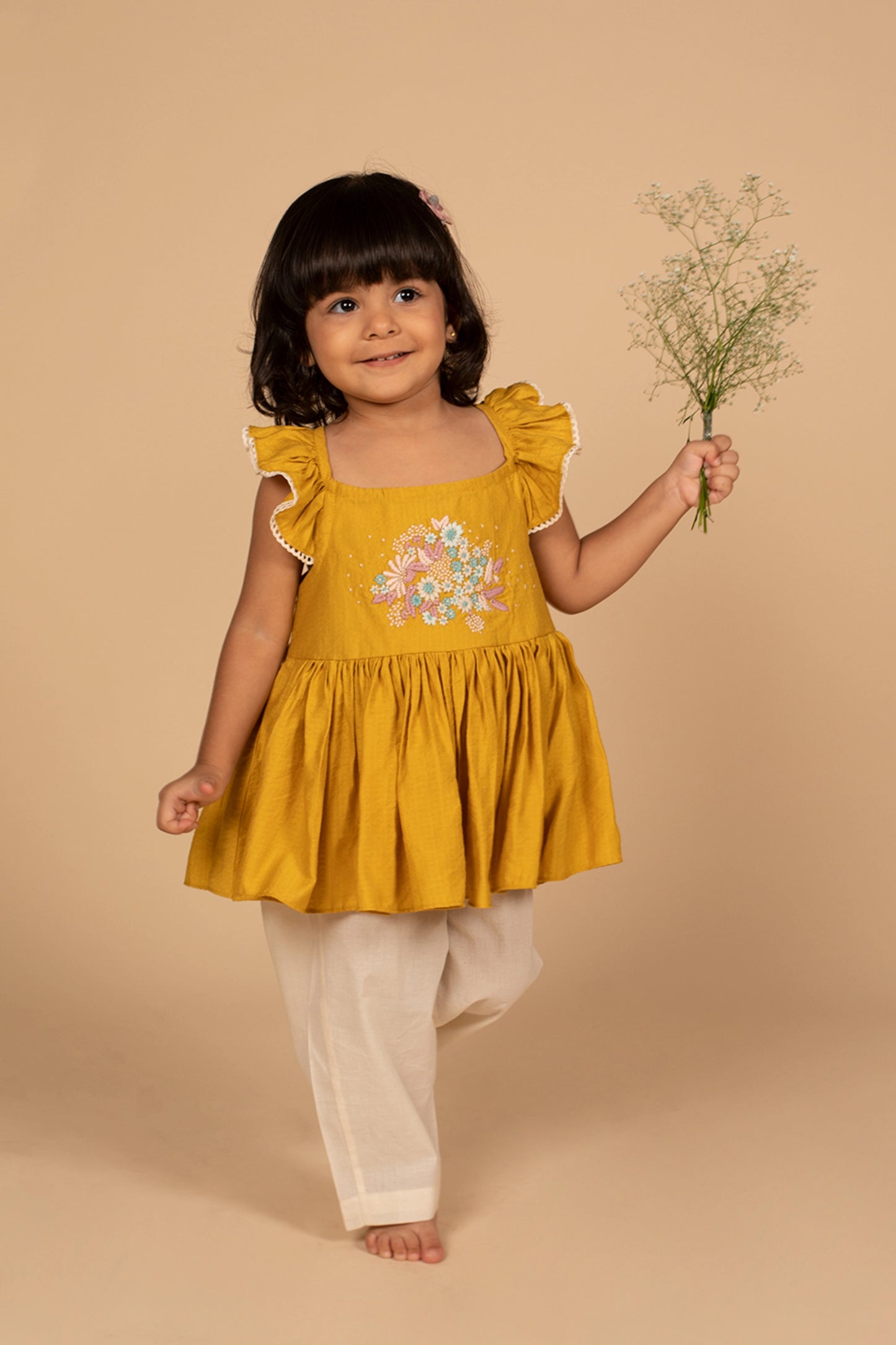poochkie mustard yellow dress for kids