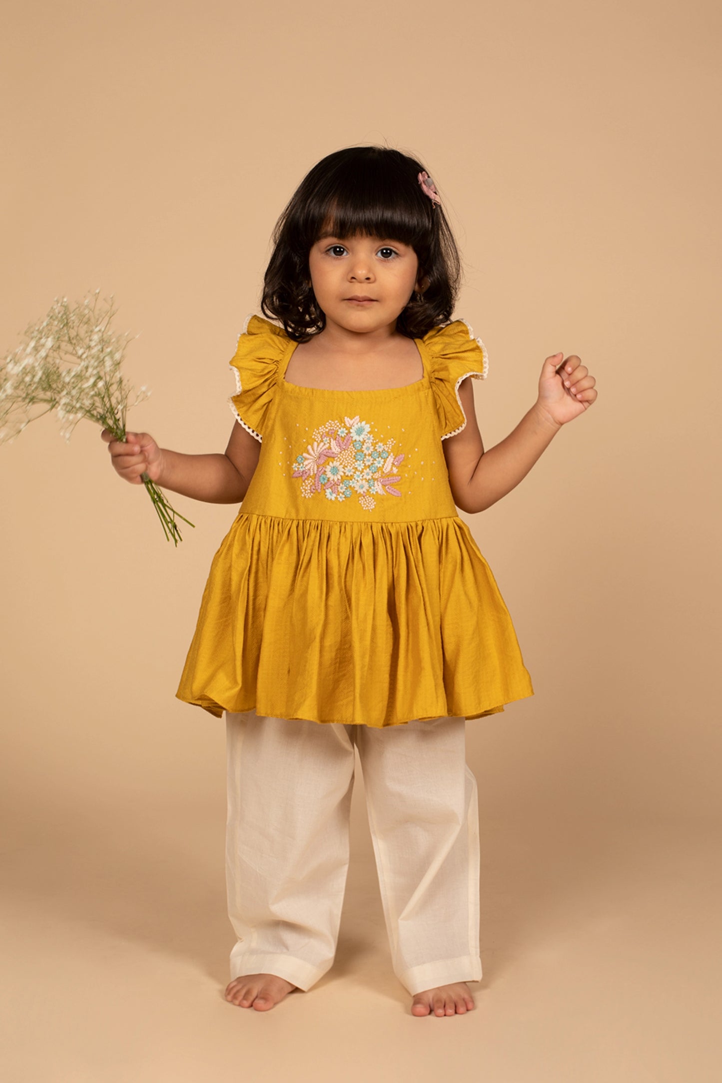 poochkie mustard yellow dress for kids