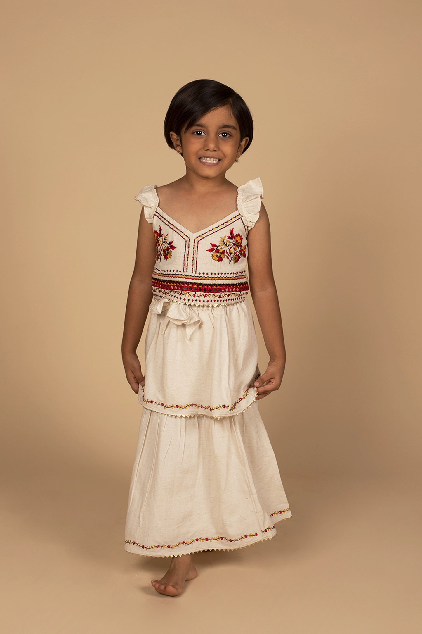  Poochkie traditional  white dress for kids 