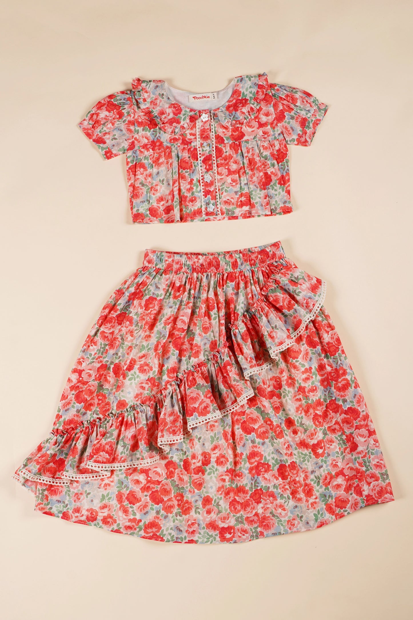 poochkie pink floral dress for kids