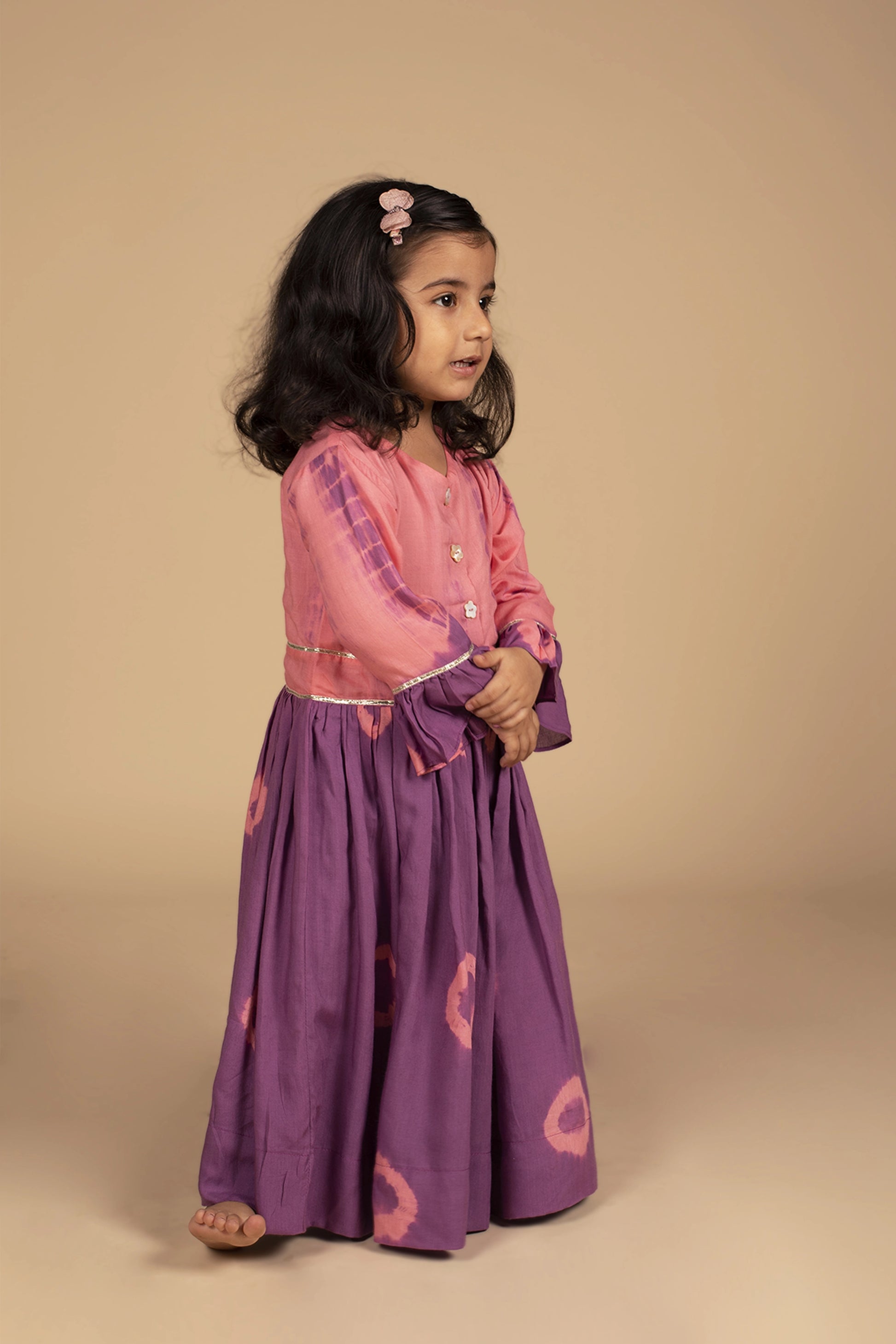 Poochkie traditional pink lehenga for kids 