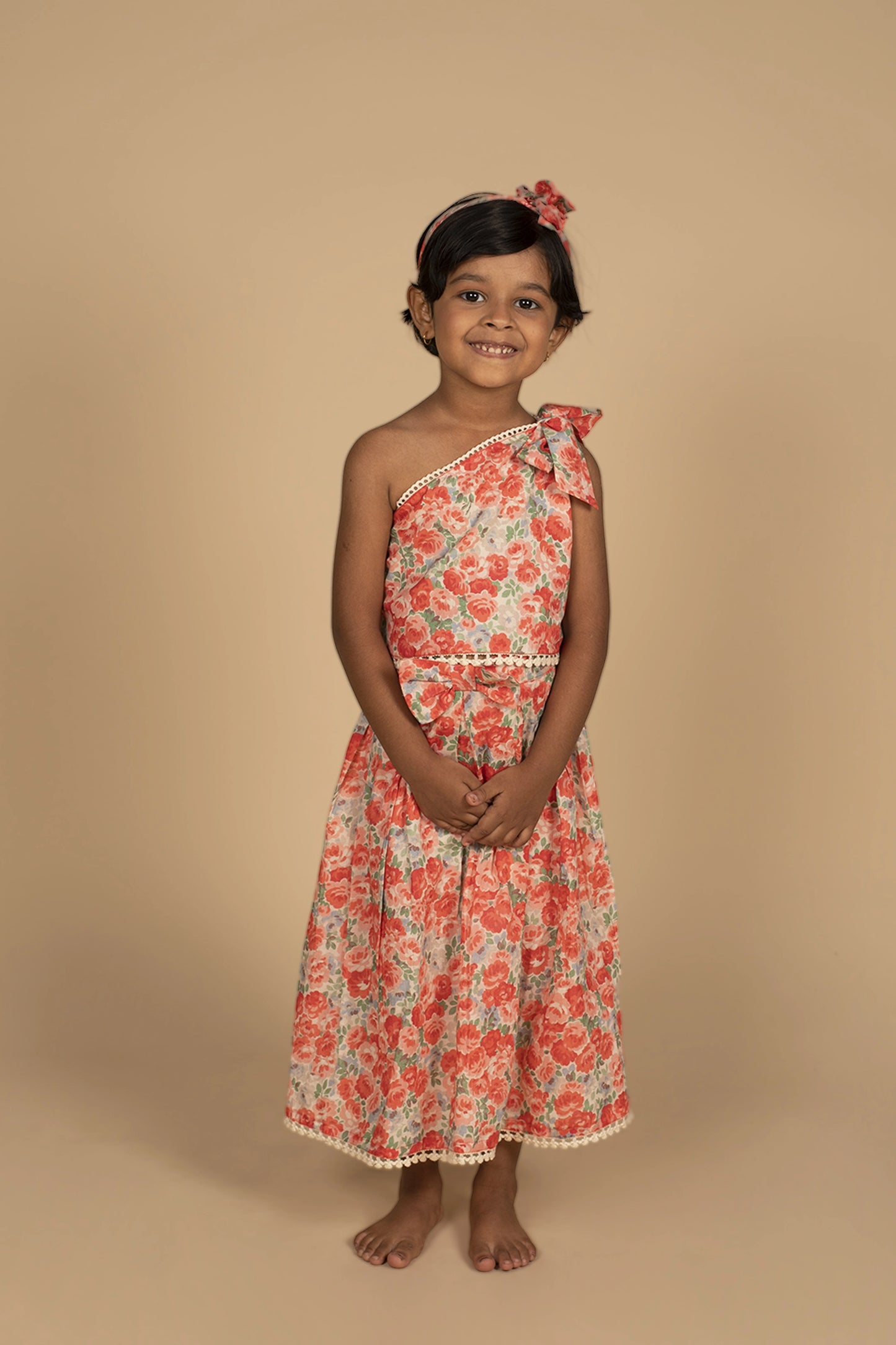 Poochkie red floral  lehenga for  kids