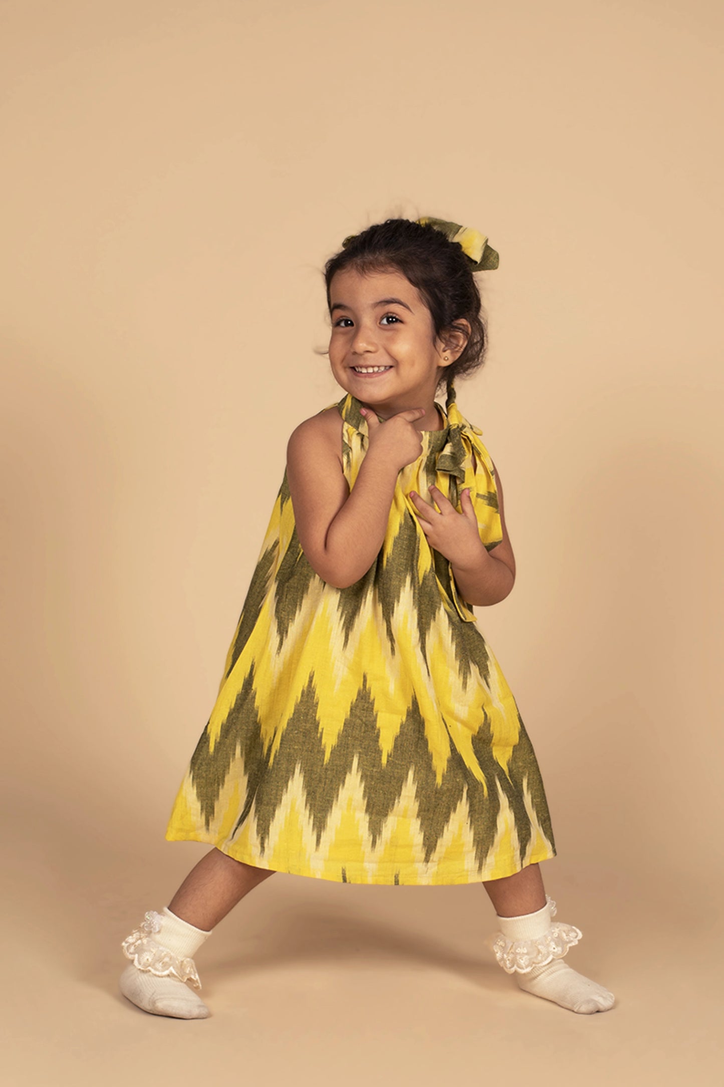 Poochkie yellow frock for kids 