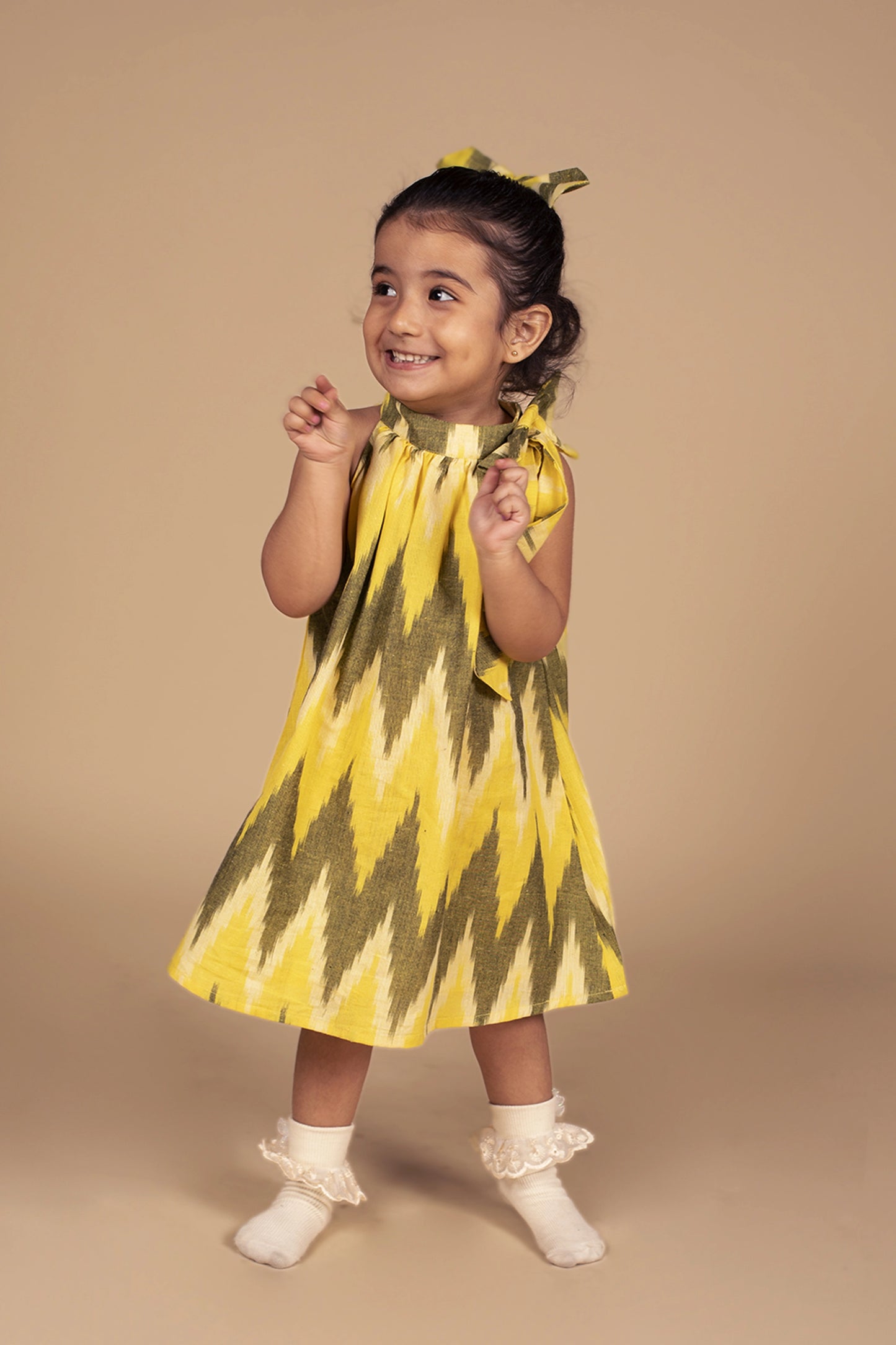 Poochkie yellow frock for kids 