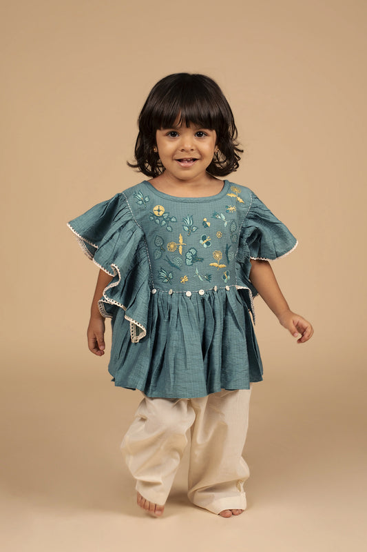 poochkie blue top and pant for kids 