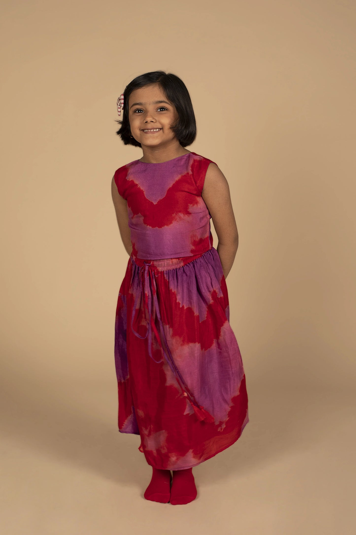 Poochkie pink  lehenga for kids 