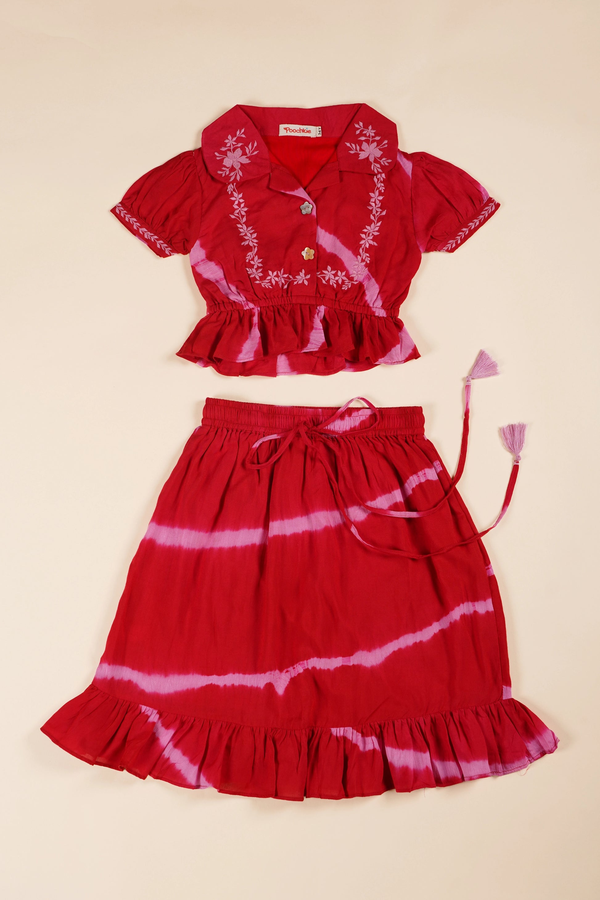 Poochkie pink  lehenga for kids 