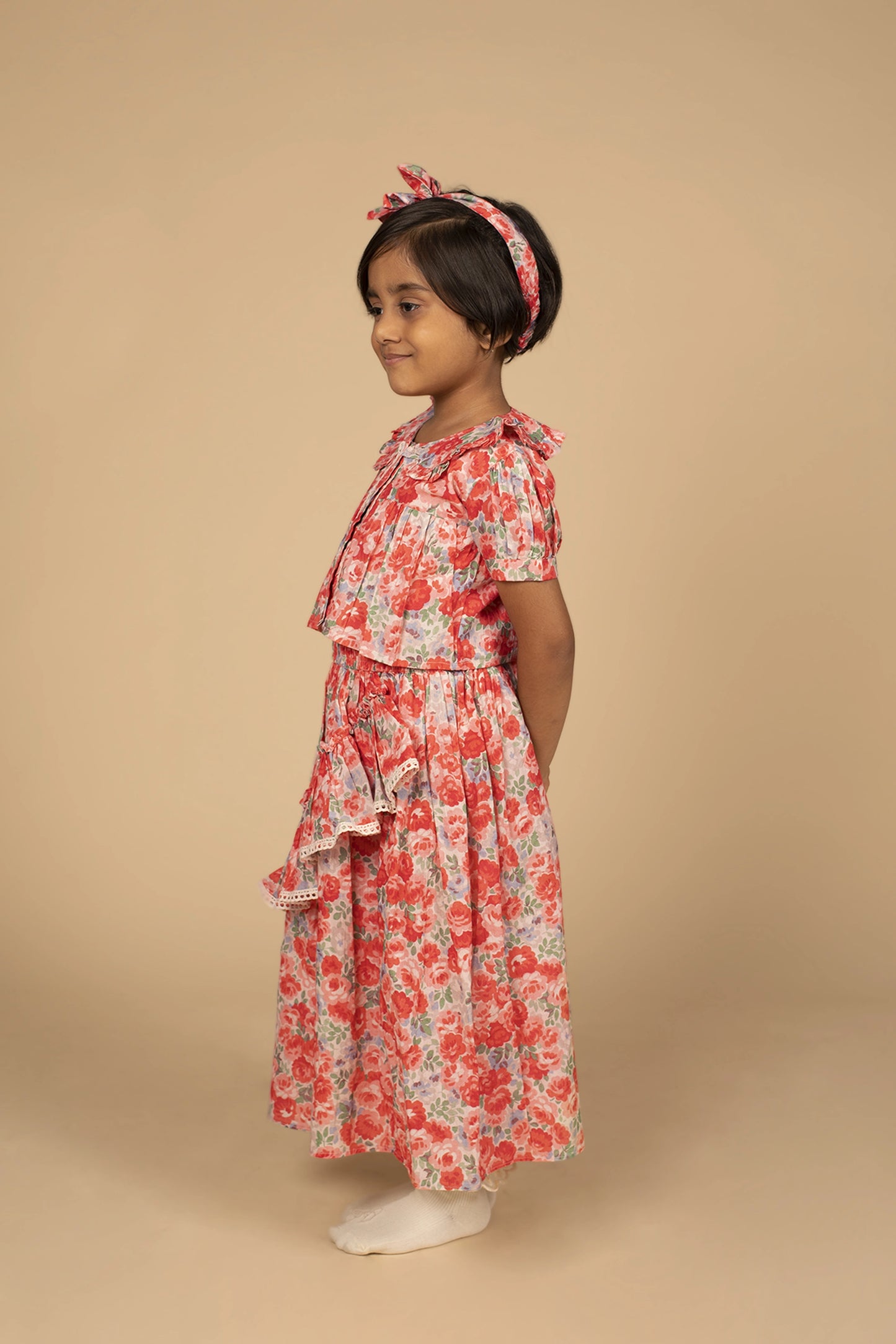 poochkie pink floral dress for kids