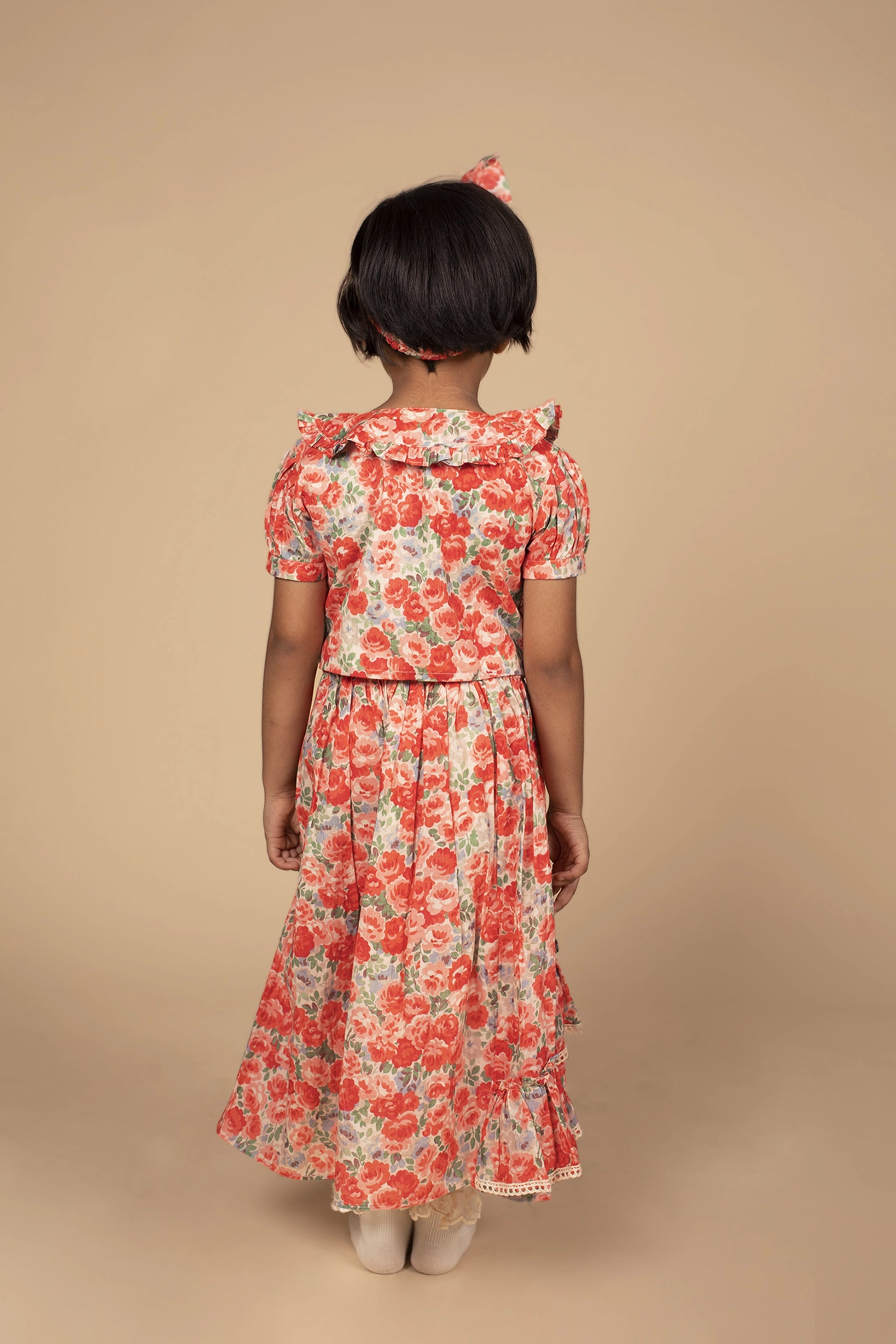 poochkie pink floral dress for kids