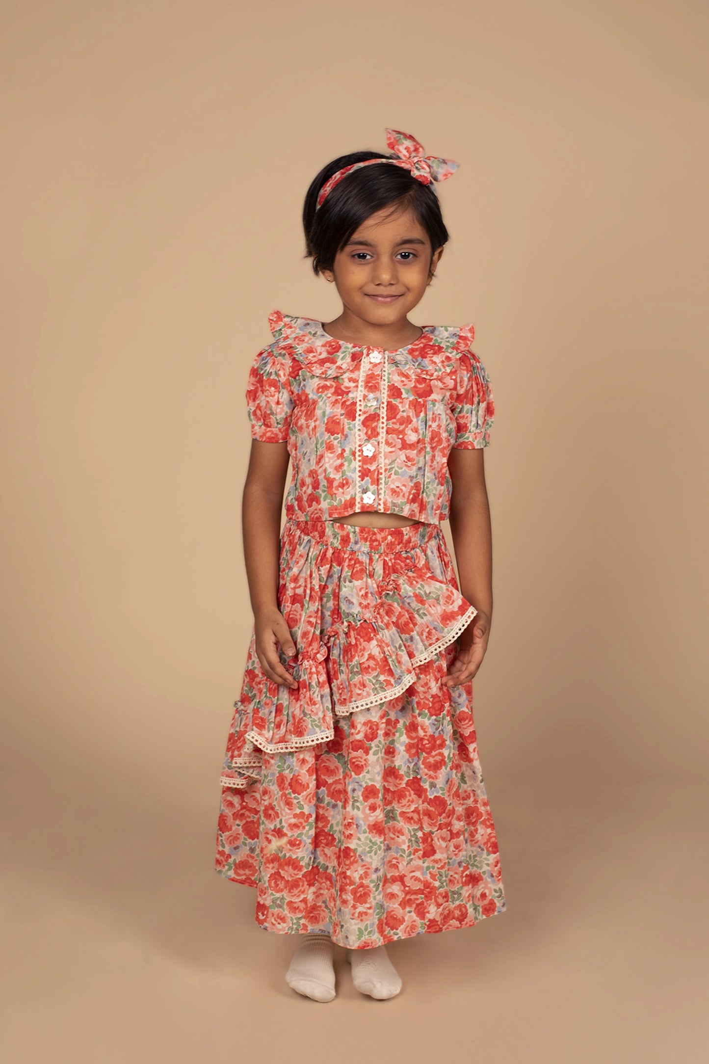 poochkie pink floral dress for kids