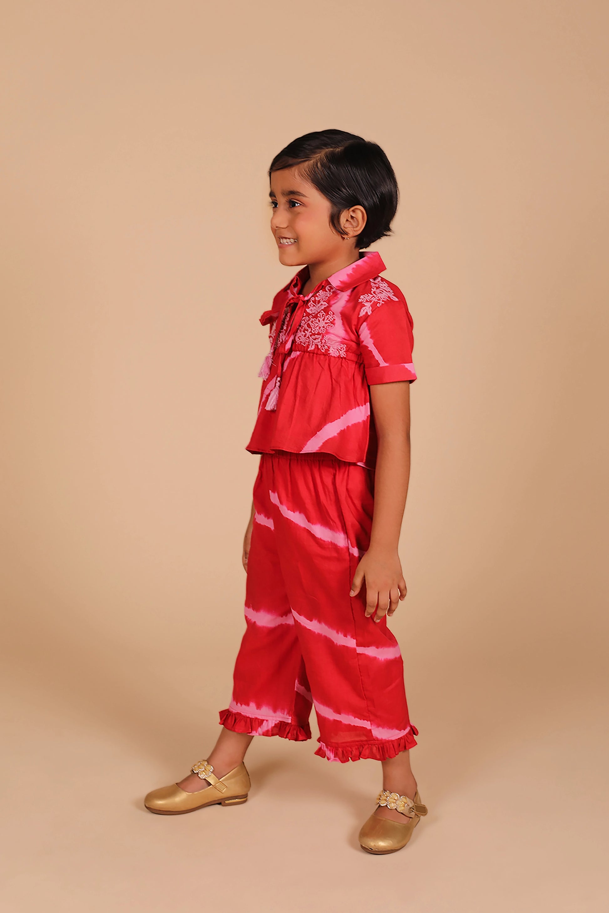 Poochkie kids red  top pant