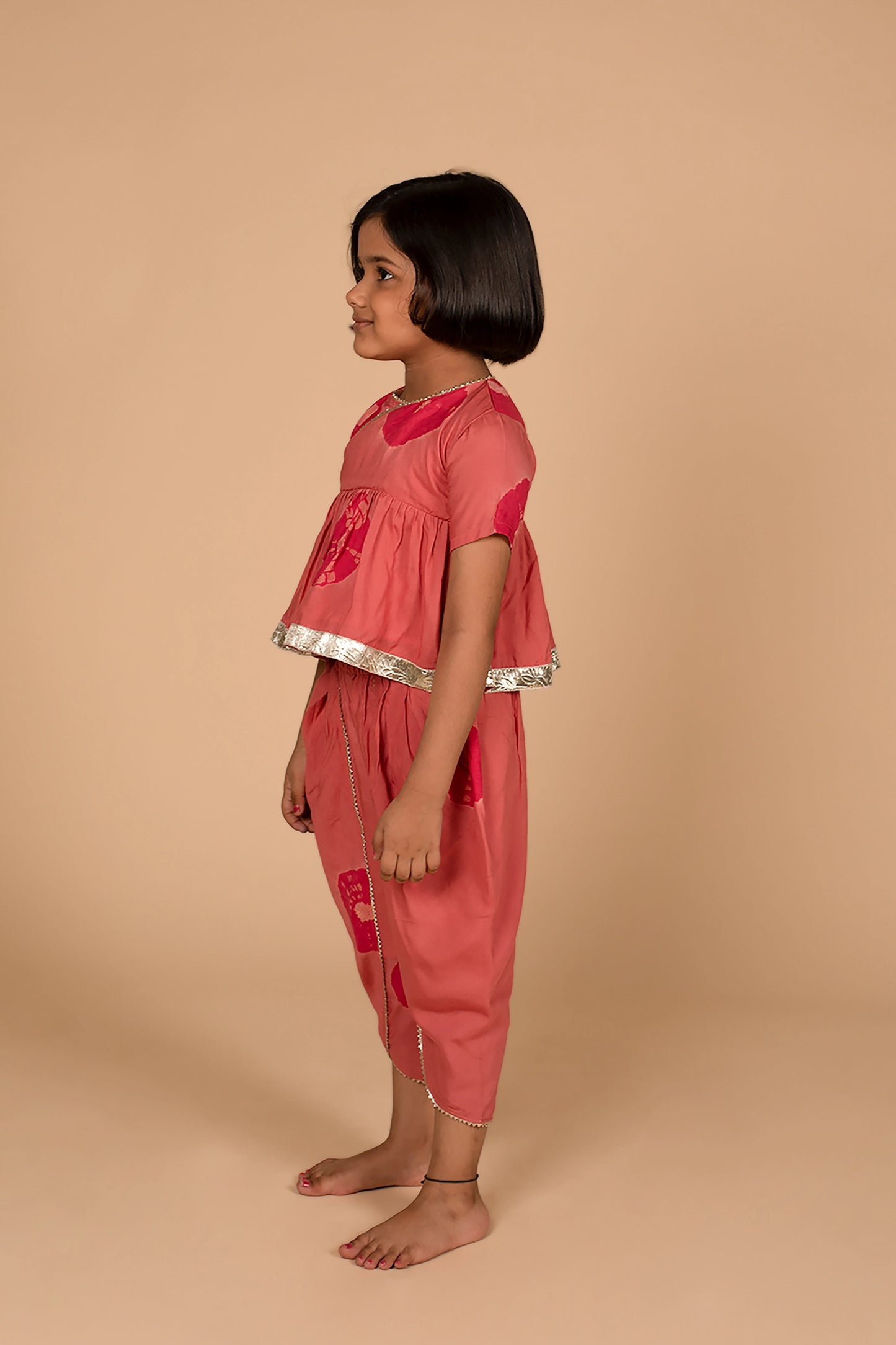 Poochkie kids pink top pant 