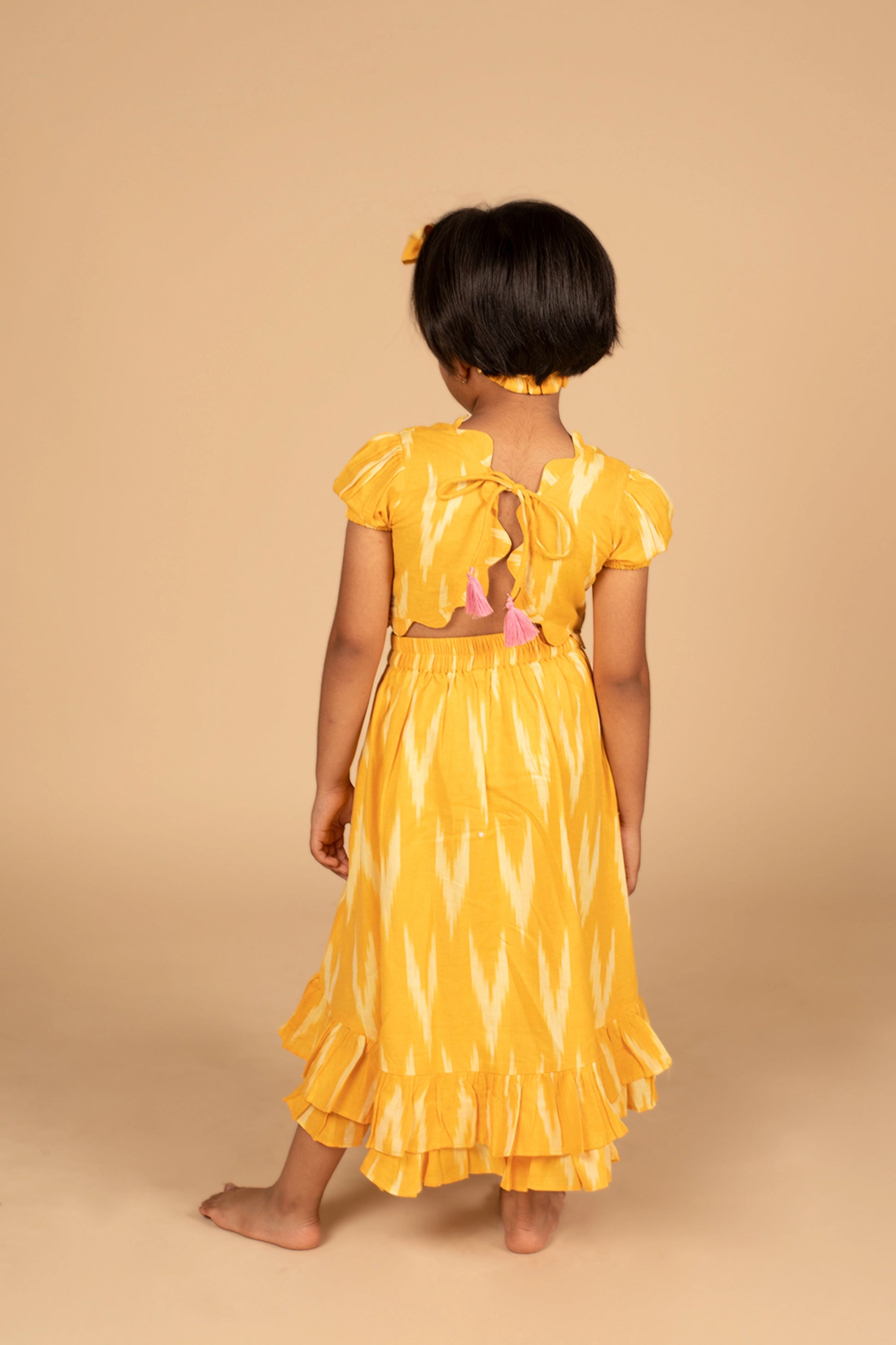 Poochkie musturd yellow  dress for kids